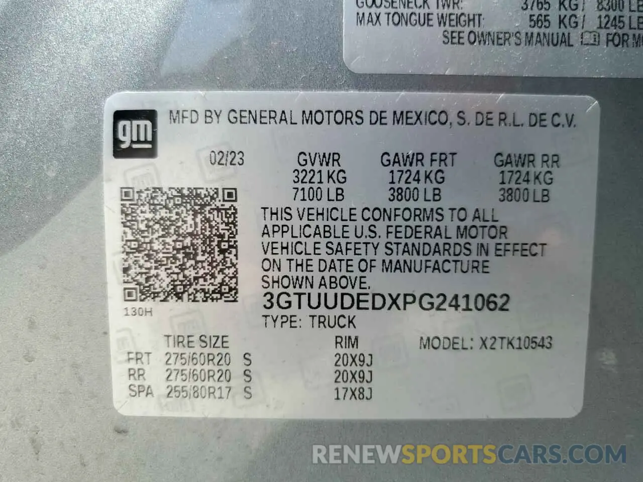 13 Photograph of a damaged car 3GTUUDEDXPG241062 GMC SIERRA 2023