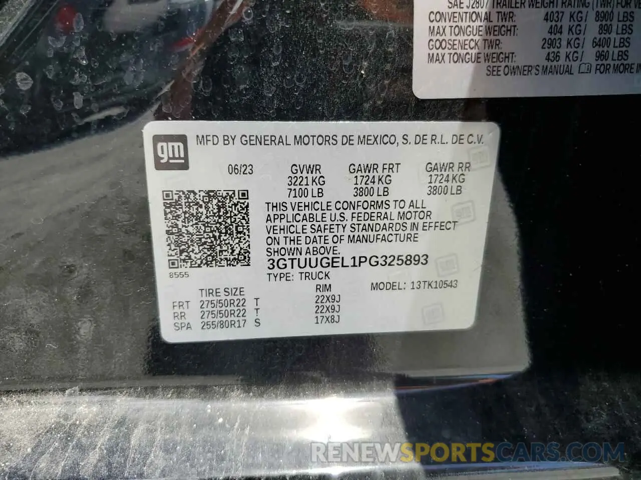 13 Photograph of a damaged car 3GTUUGEL1PG325893 GMC SIERRA 2023