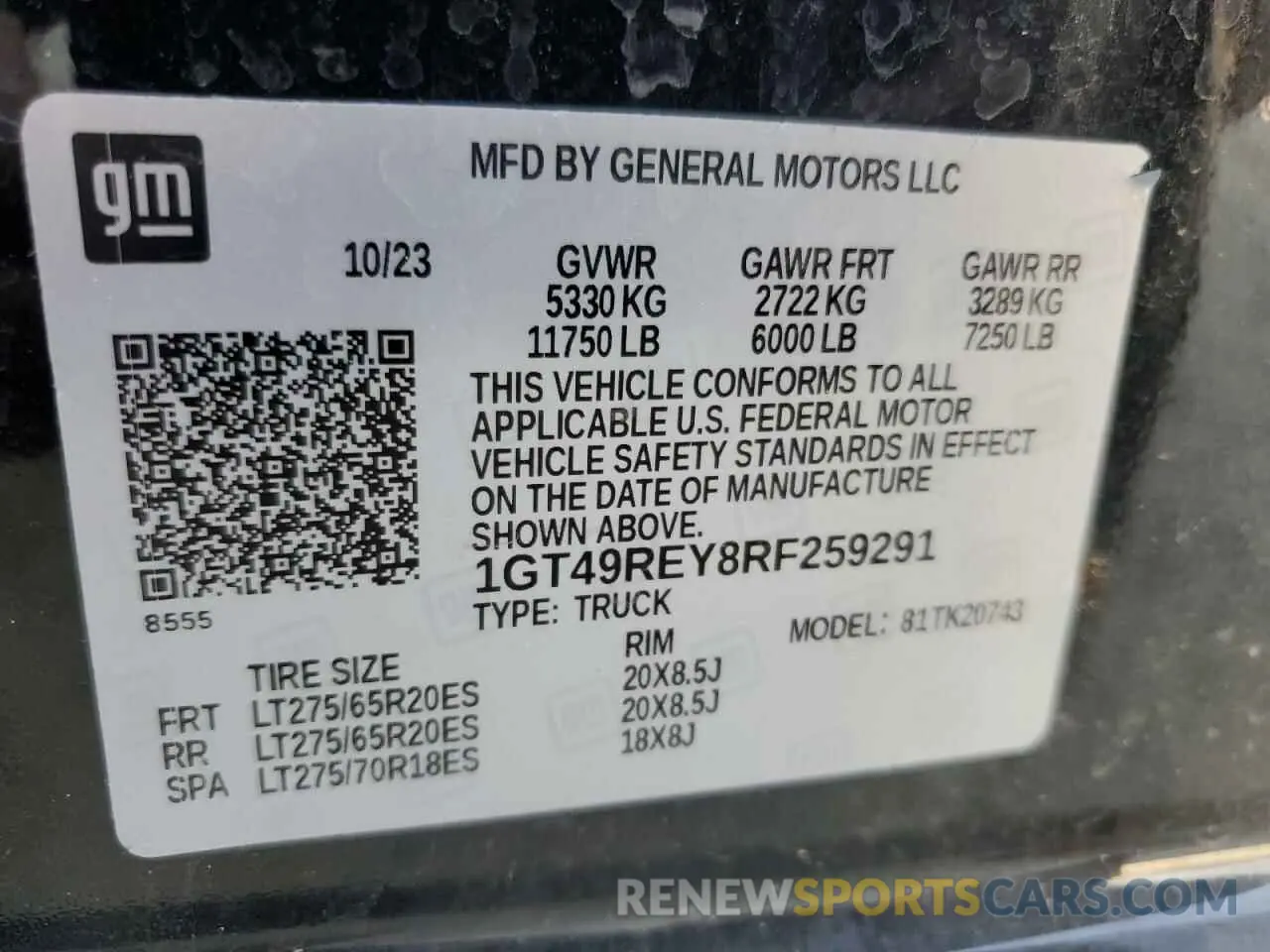 14 Photograph of a damaged car 1GT49REY8RF259291 GMC SIERRA 2024