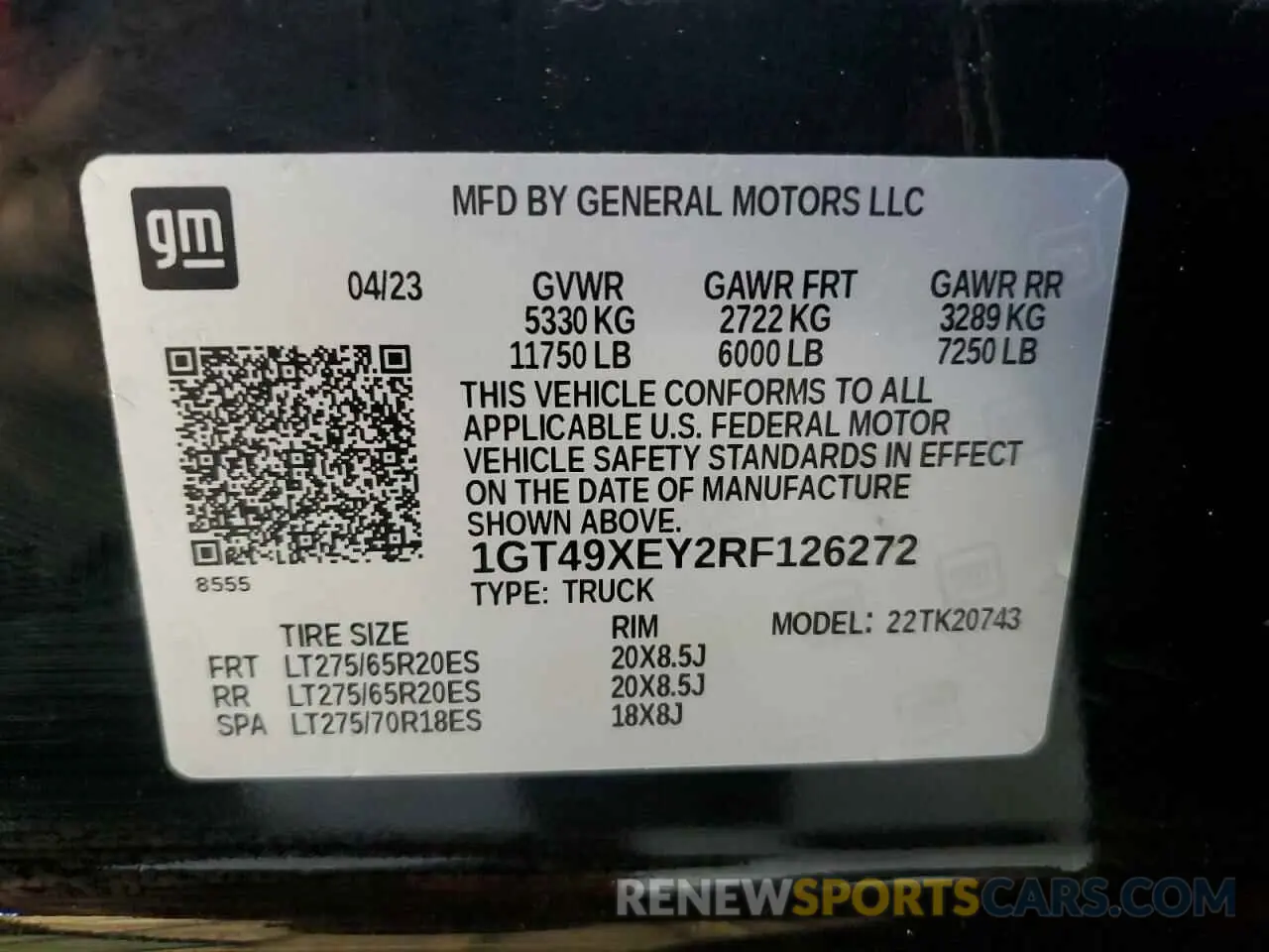 12 Photograph of a damaged car 1GT49XEY2RF126272 GMC SIERRA 2024