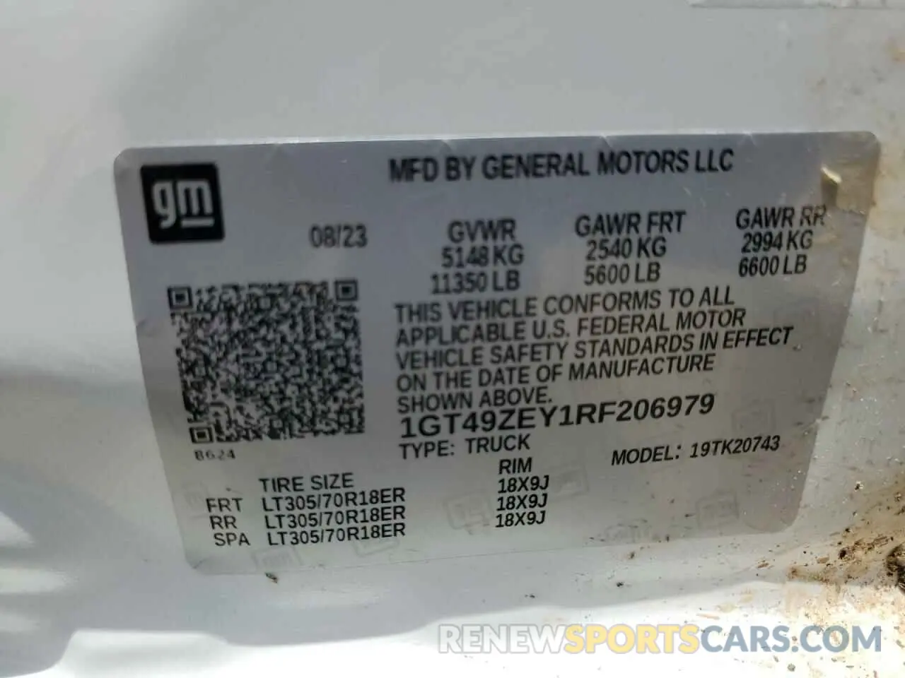 12 Photograph of a damaged car 1GT49ZEY1RF206979 GMC SIERRA 2024