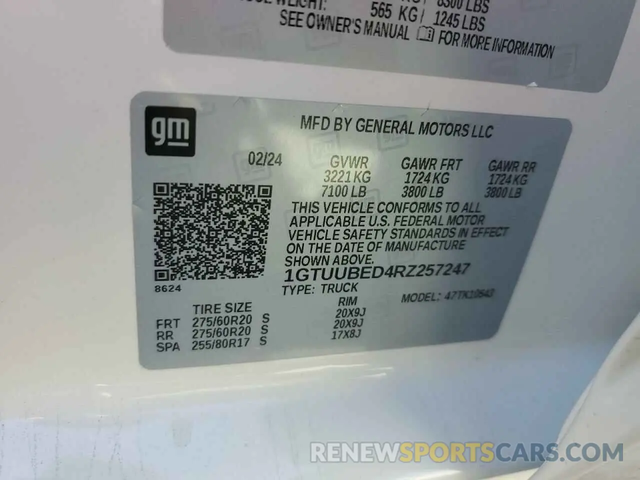 12 Photograph of a damaged car 1GTUUBED4RZ257247 GMC SIERRA 2024