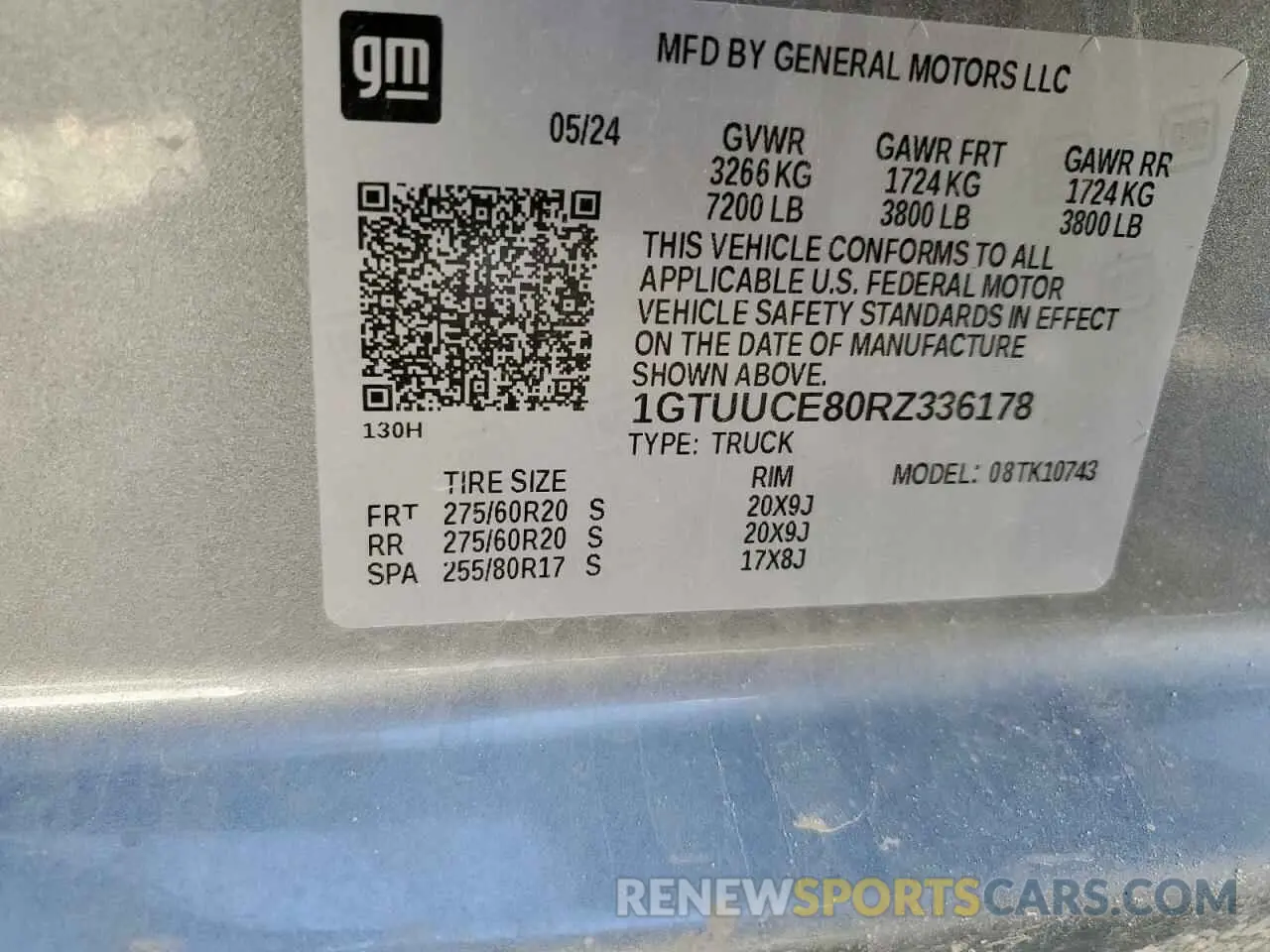 12 Photograph of a damaged car 1GTUUCE80RZ336178 GMC SIERRA 2024
