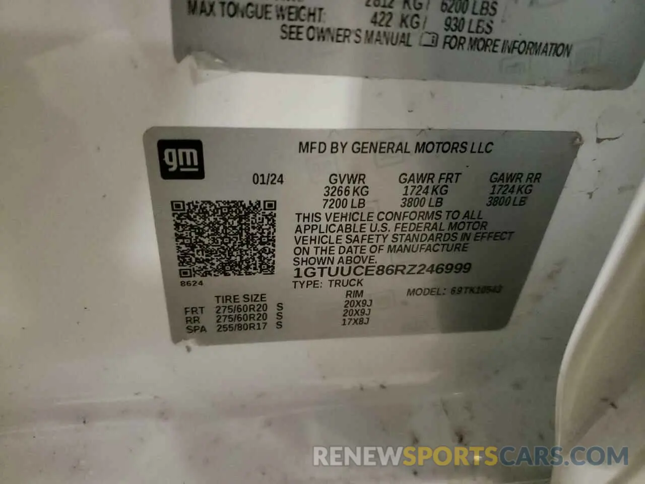 14 Photograph of a damaged car 1GTUUCE86RZ246999 GMC SIERRA 2024