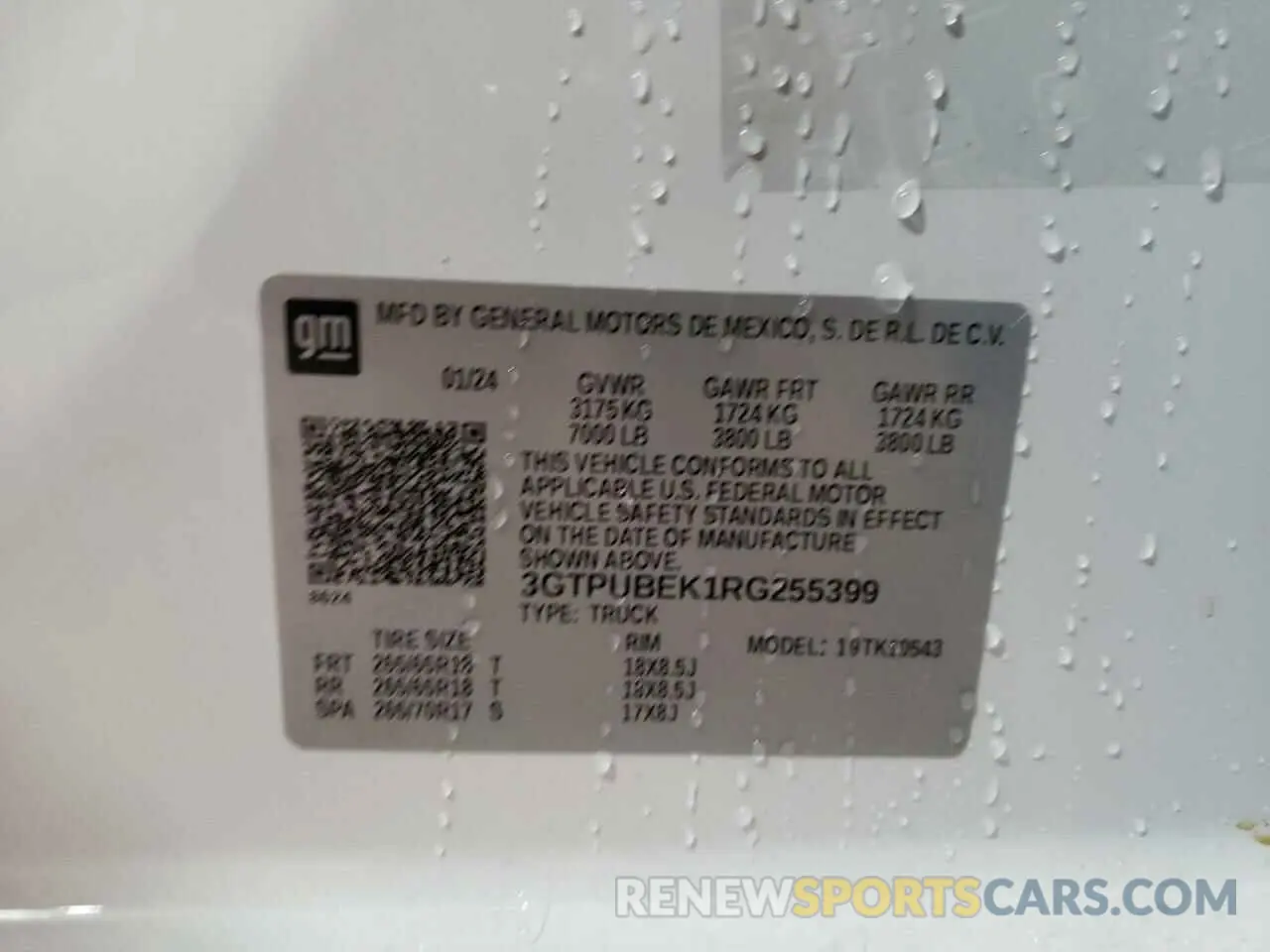 12 Photograph of a damaged car 3GTPUBEK1RG255399 GMC SIERRA 2024