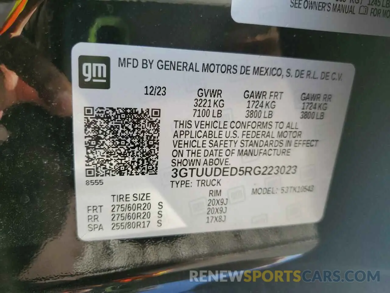 12 Photograph of a damaged car 3GTUUDED5RG223023 GMC SIERRA 2024