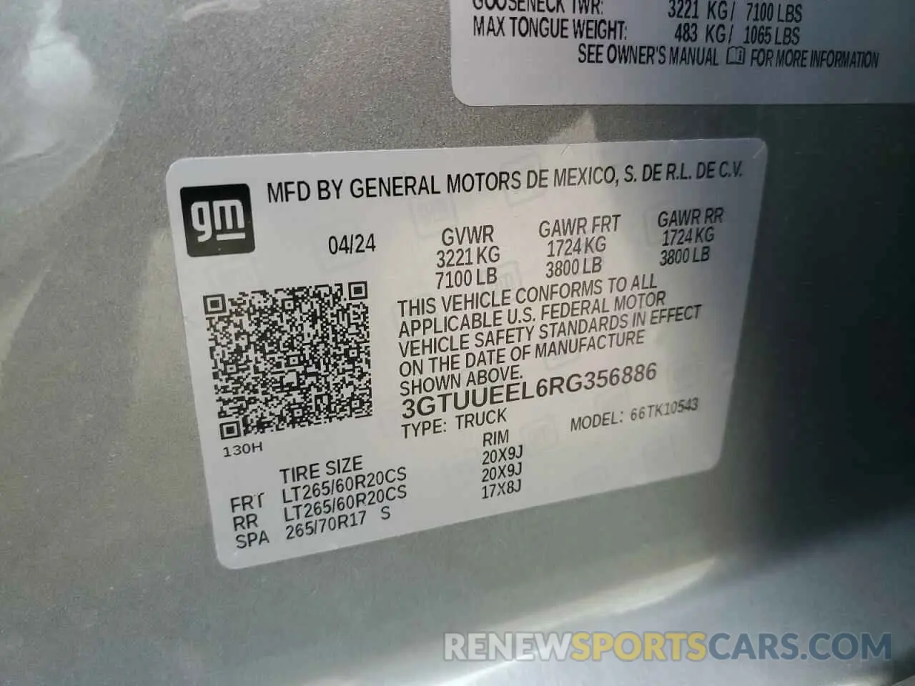 12 Photograph of a damaged car 3GTUUEEL6RG356886 GMC SIERRA 2024