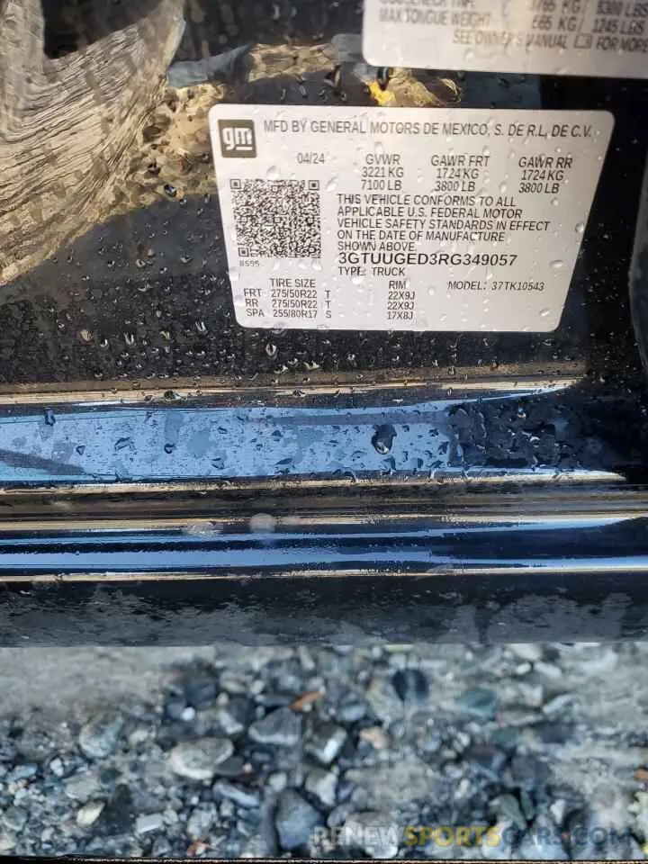 12 Photograph of a damaged car 3GTUUGED3RG349057 GMC SIERRA 2024