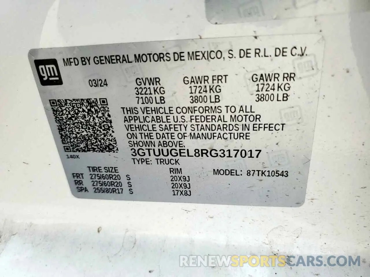 13 Photograph of a damaged car 3GTUUGEL8RG317017 GMC SIERRA 2024