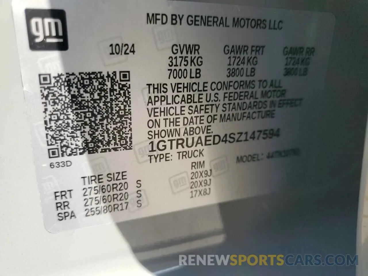 12 Photograph of a damaged car 1GTRUAED4SZ147594 GMC SIERRA 2025