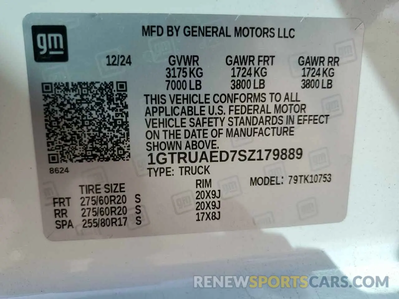 12 Photograph of a damaged car 1GTRUAED7SZ179889 GMC SIERRA 2025