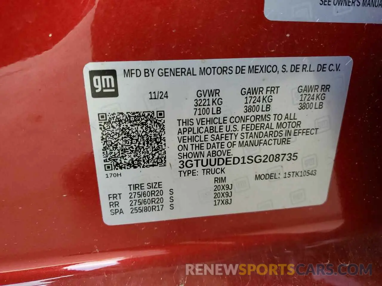 12 Photograph of a damaged car 3GTUUDED1SG208735 GMC SIERRA 2025