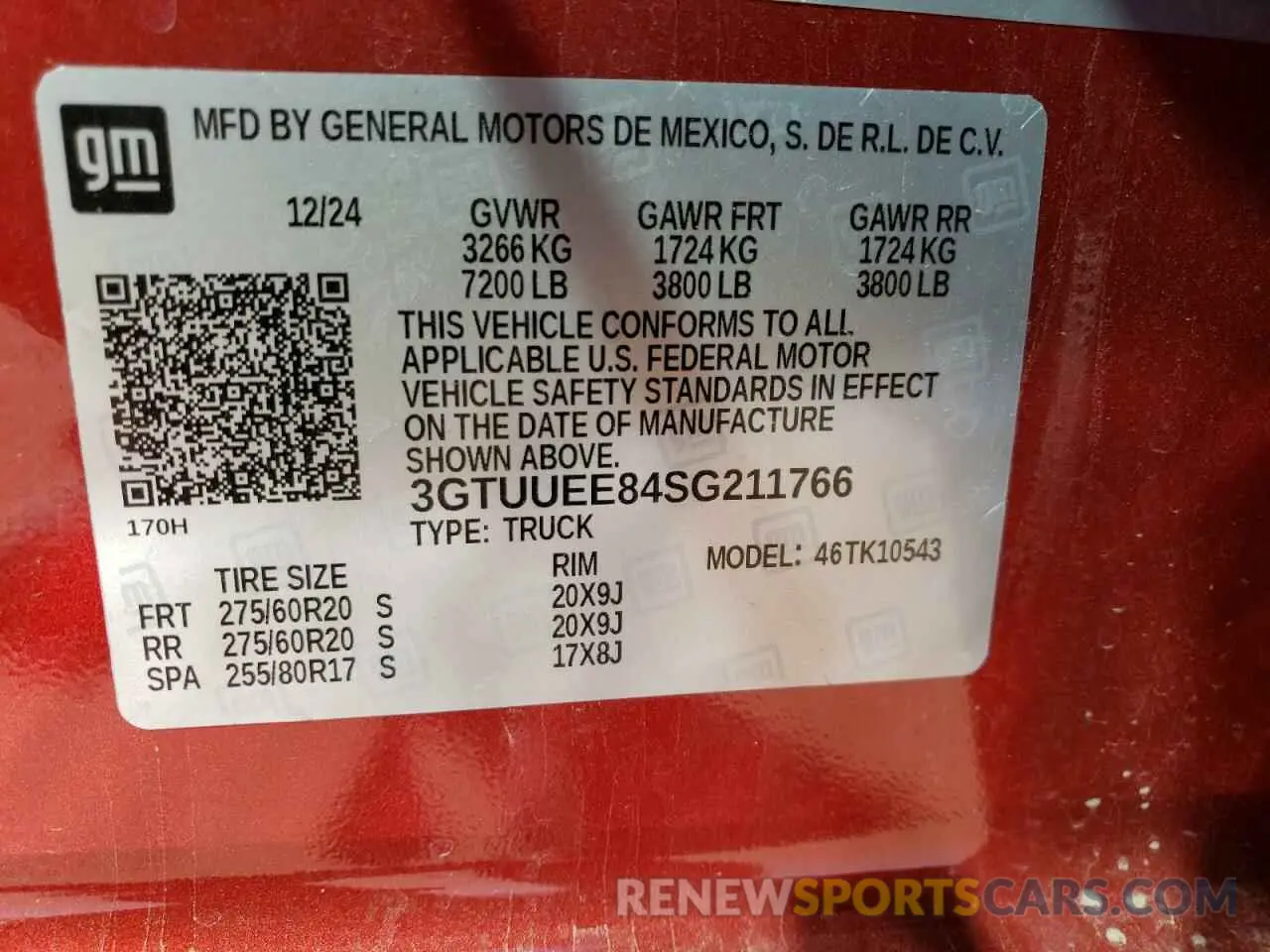 14 Photograph of a damaged car 3GTUUEE84SG211766 GMC SIERRA 2025