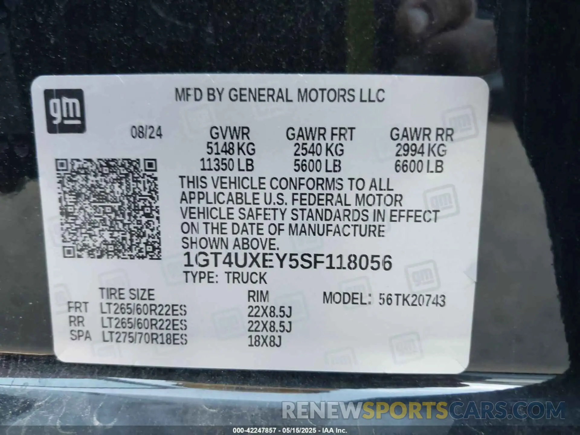 9 Photograph of a damaged car 1GT4UXEY5SF118056 GMC SIERRA 2500HD 2025