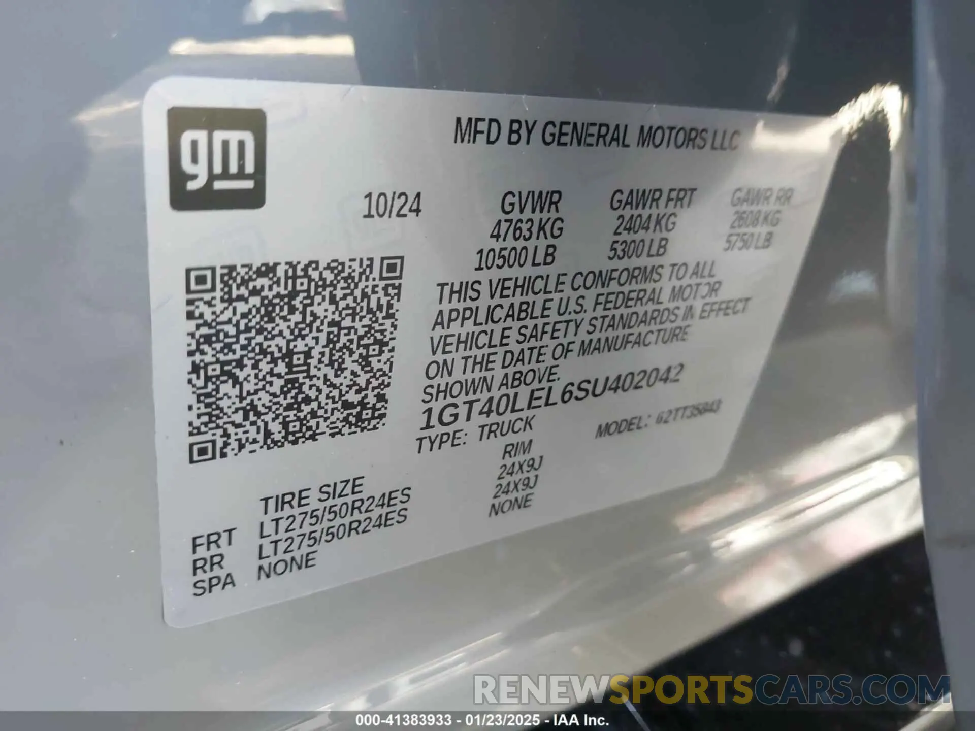 9 Photograph of a damaged car 1GT40LEL6SU402042 GMC SIERRA EV 2025