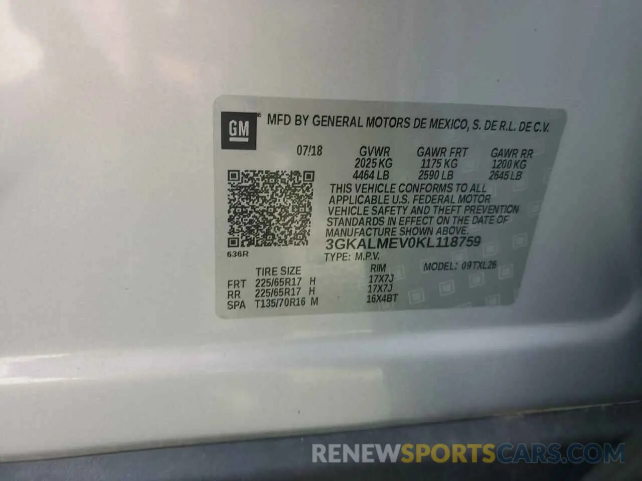 12 Photograph of a damaged car 3GKALMEV0KL118759 GMC TERRAIN 2019
