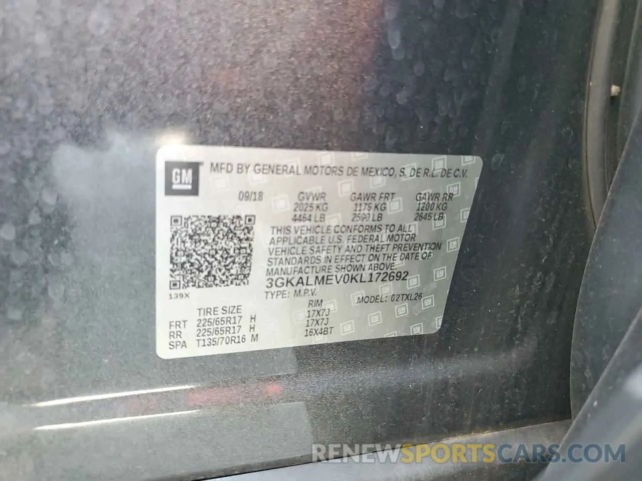 13 Photograph of a damaged car 3GKALMEV0KL172692 GMC TERRAIN 2019