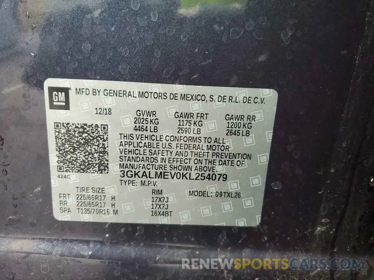 13 Photograph of a damaged car 3GKALMEV0KL254079 GMC TERRAIN 2019