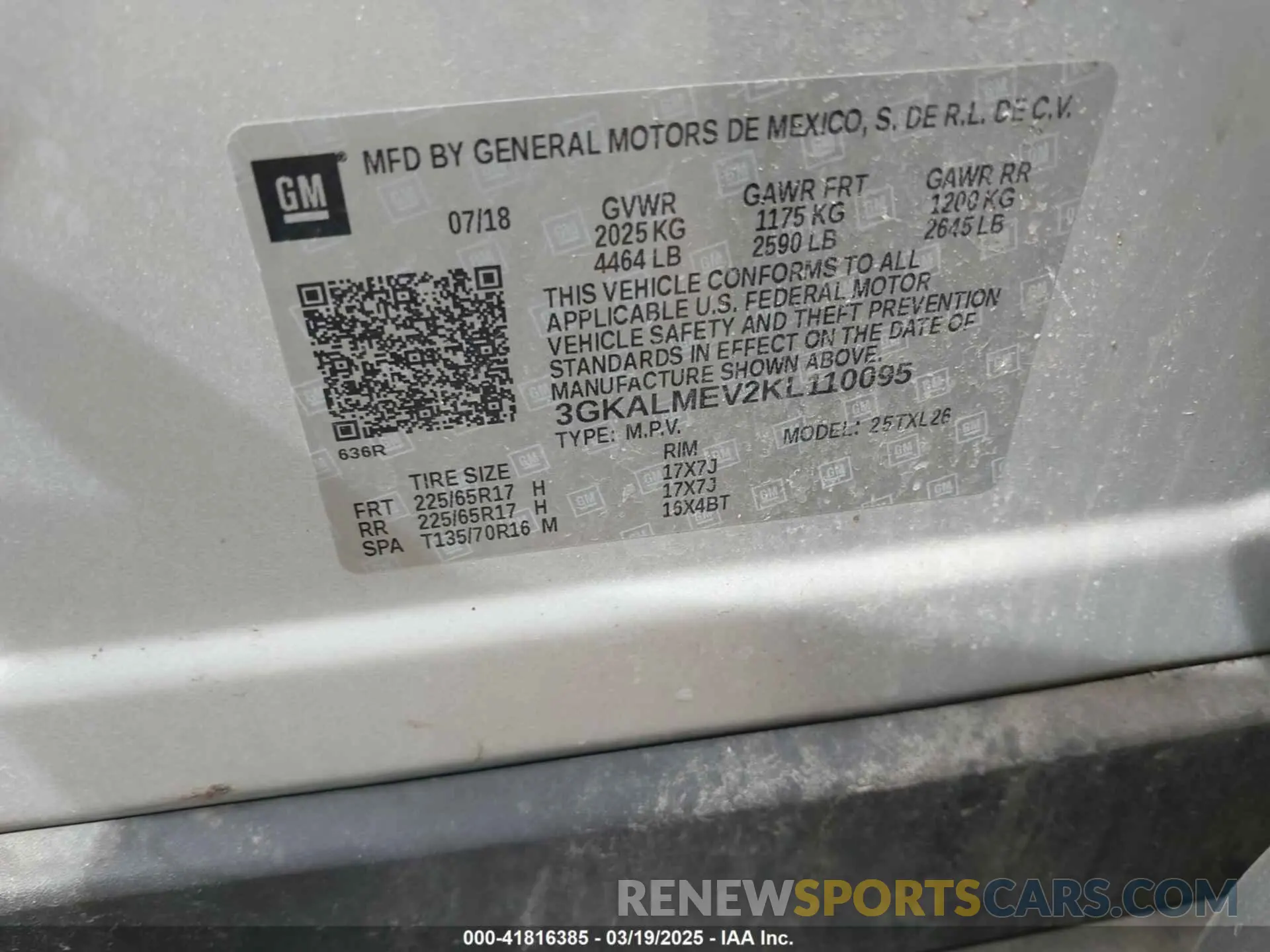 9 Photograph of a damaged car 3GKALMEV2KL110095 GMC TERRAIN 2019