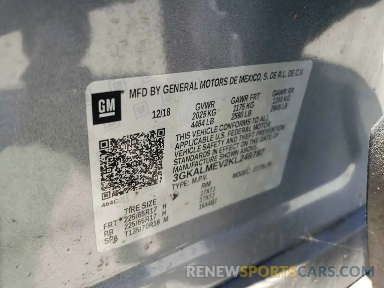 15 Photograph of a damaged car 3GKALMEV2KL249787 GMC TERRAIN 2019