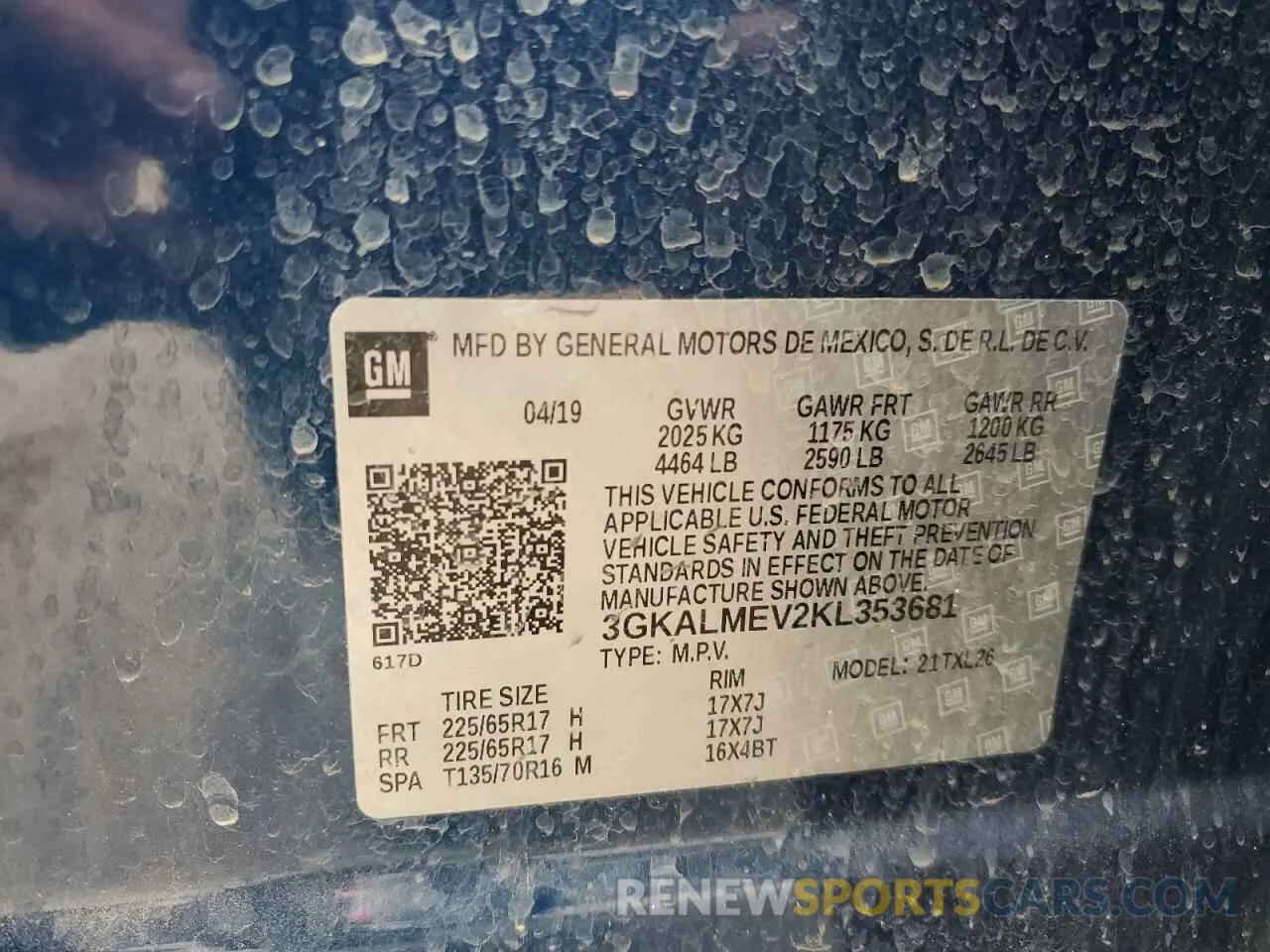 14 Photograph of a damaged car 3GKALMEV2KL353681 GMC TERRAIN 2019