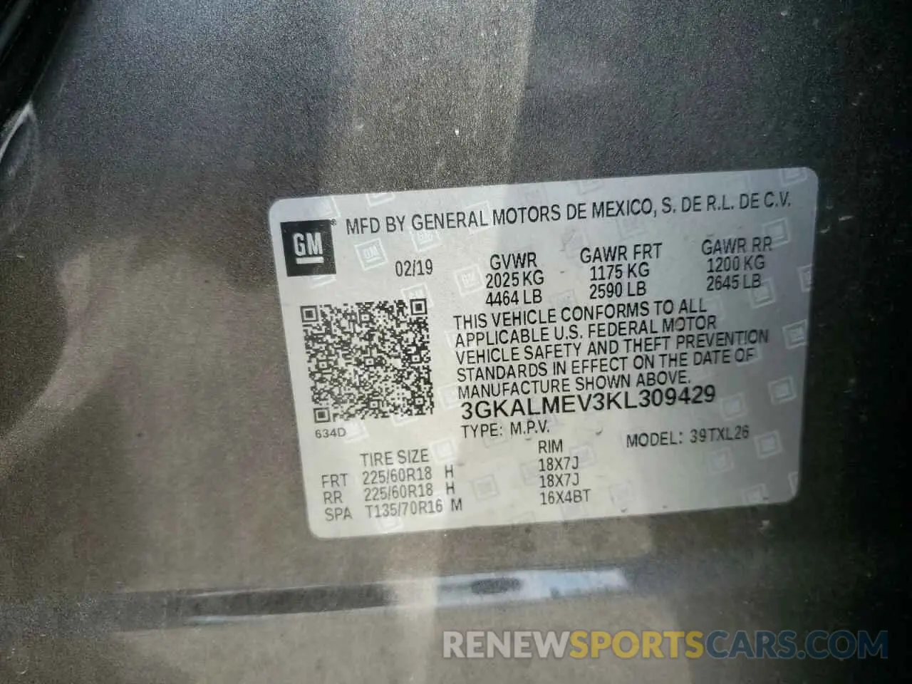 13 Photograph of a damaged car 3GKALMEV3KL309429 GMC TERRAIN 2019