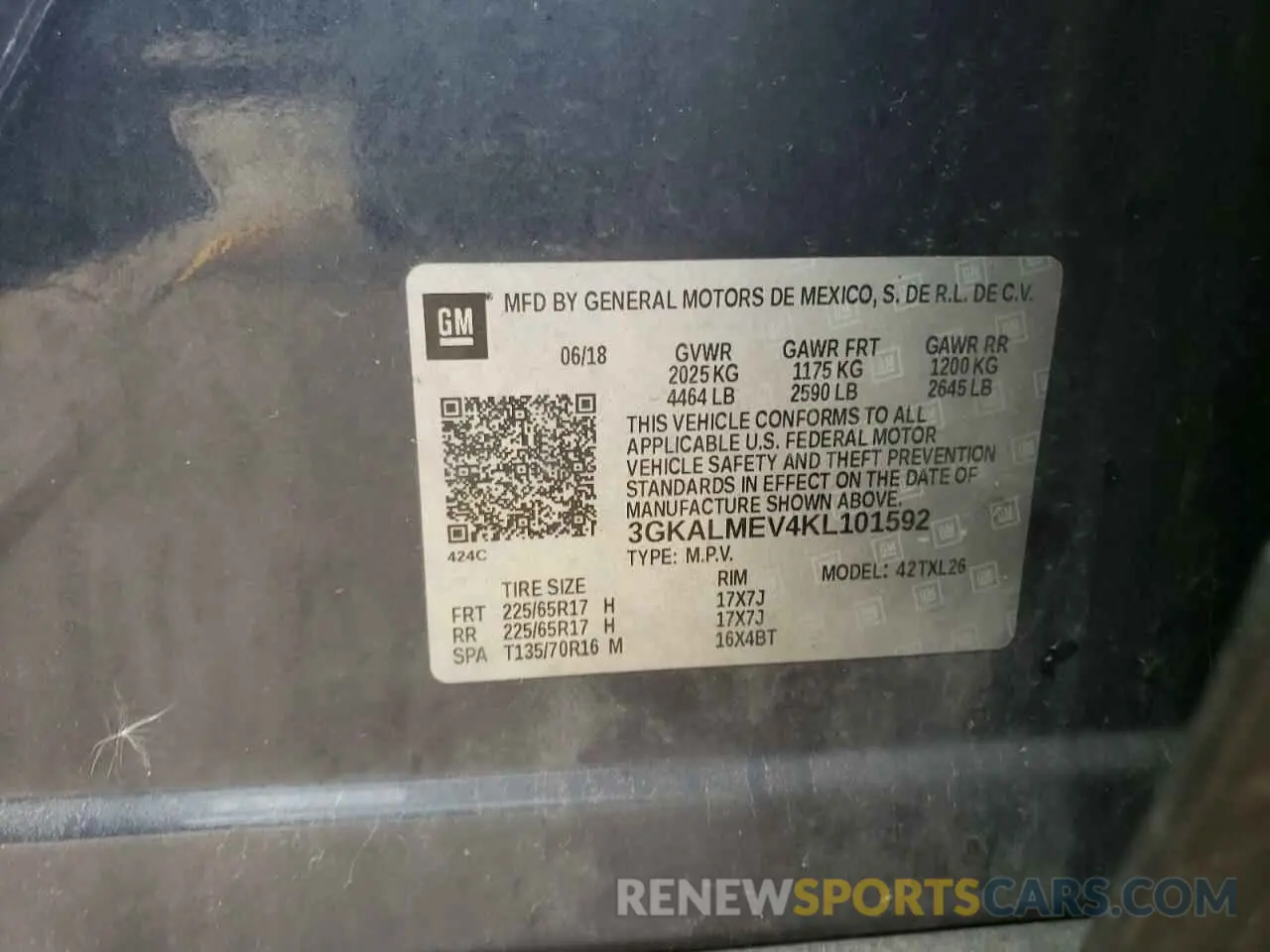 13 Photograph of a damaged car 3GKALMEV4KL101592 GMC TERRAIN 2019
