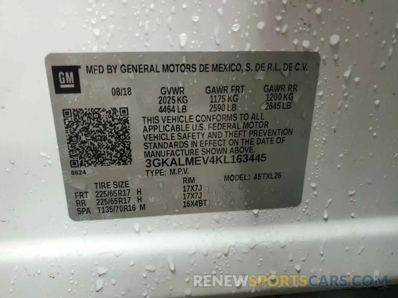 13 Photograph of a damaged car 3GKALMEV4KL163445 GMC TERRAIN 2019