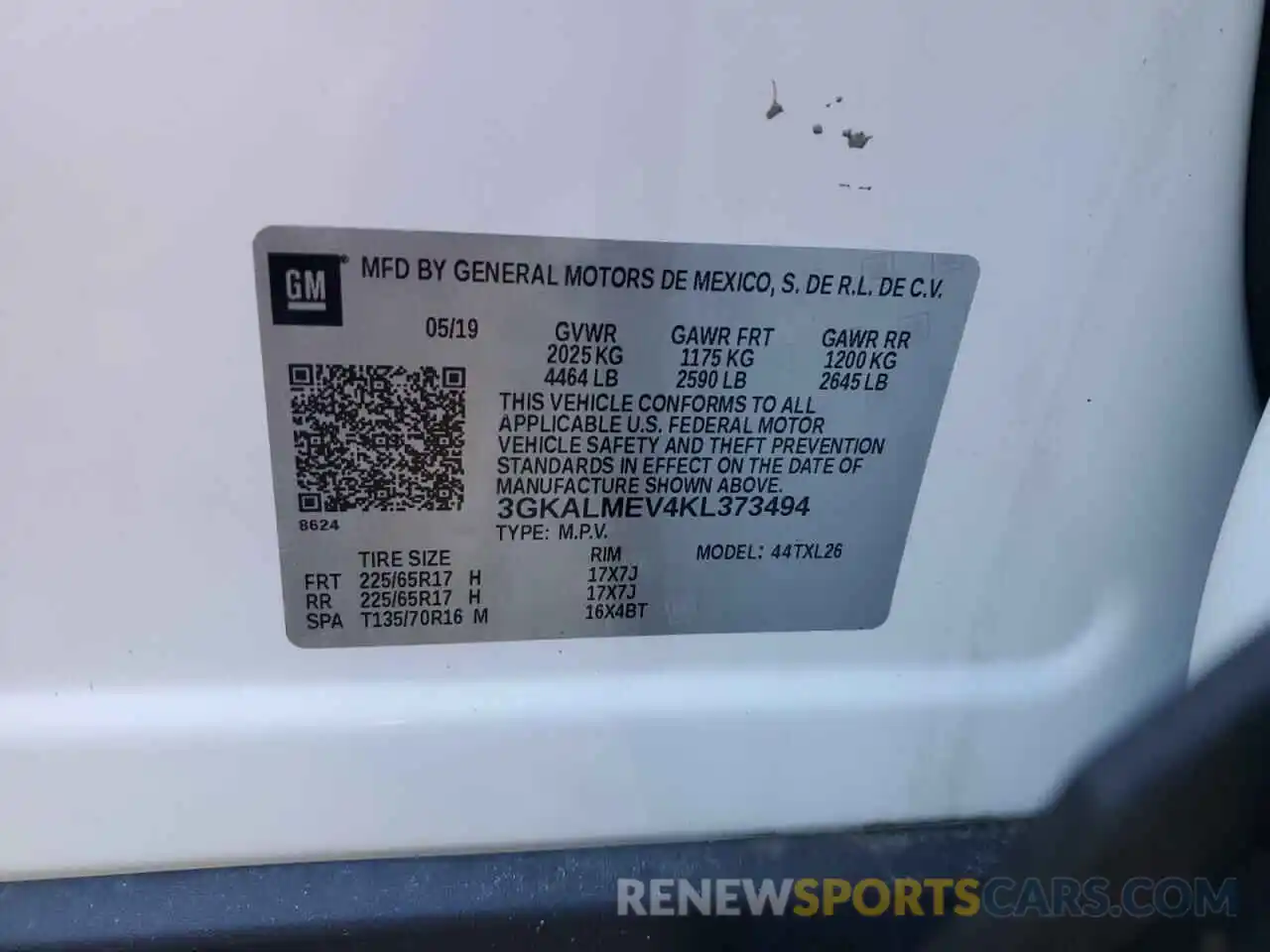 14 Photograph of a damaged car 3GKALMEV4KL373494 GMC TERRAIN 2019