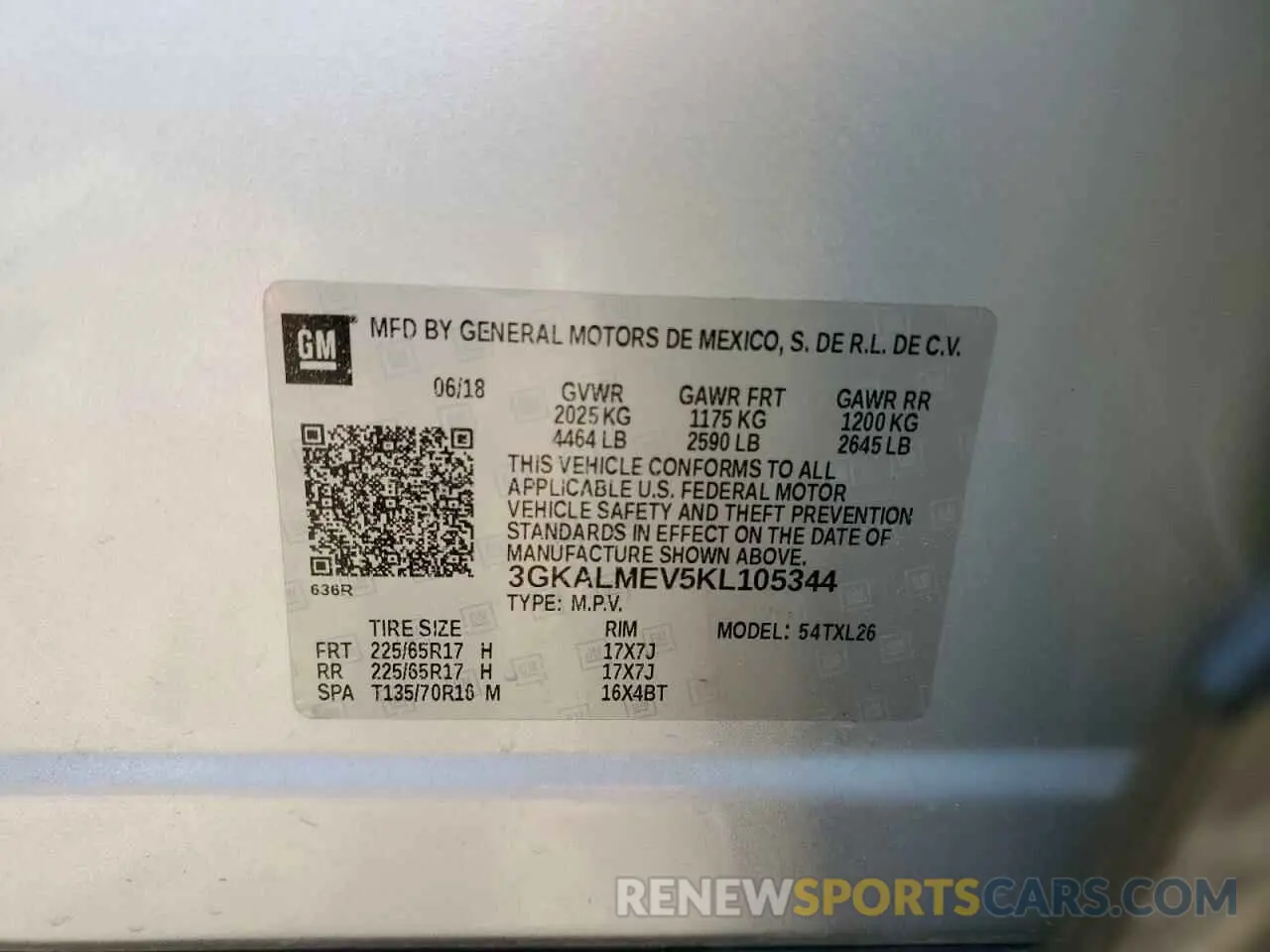 13 Photograph of a damaged car 3GKALMEV5KL105344 GMC TERRAIN 2019