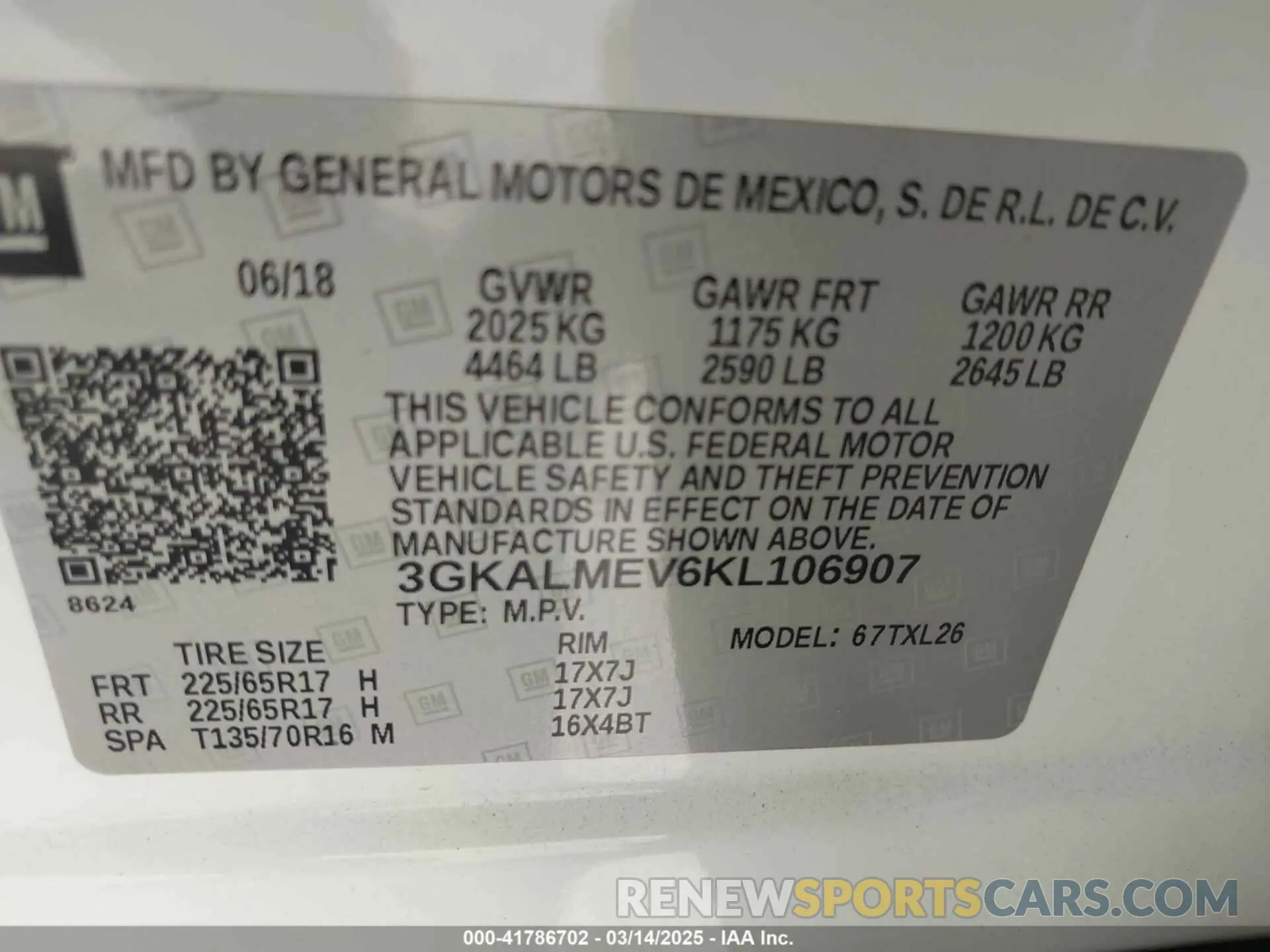 9 Photograph of a damaged car 3GKALMEV6KL106907 GMC TERRAIN 2019