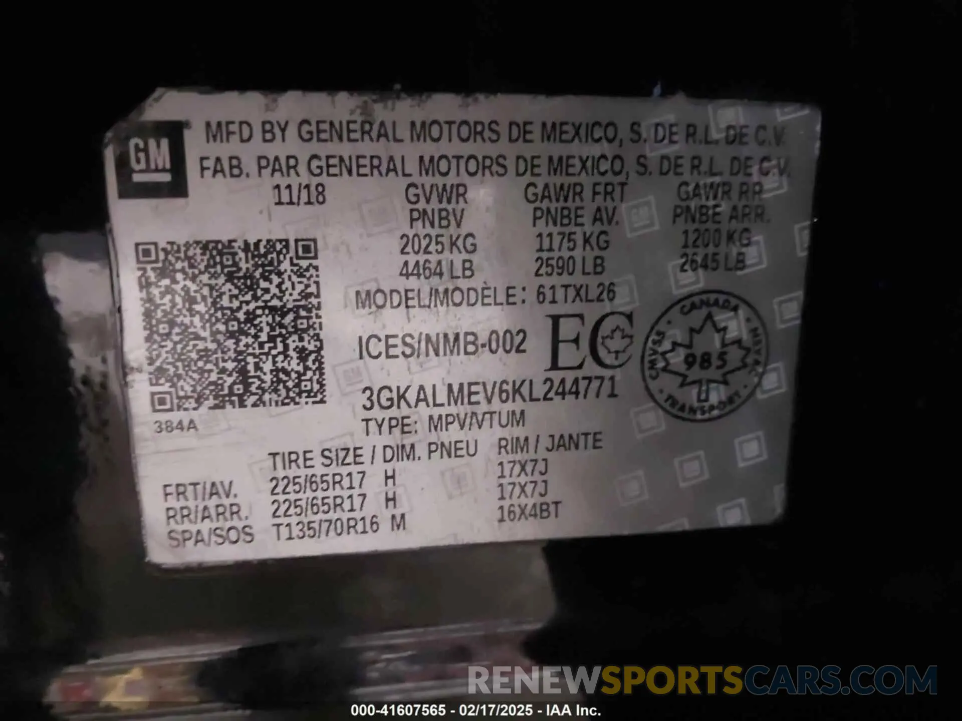 9 Photograph of a damaged car 3GKALMEV6KL244771 GMC TERRAIN 2019