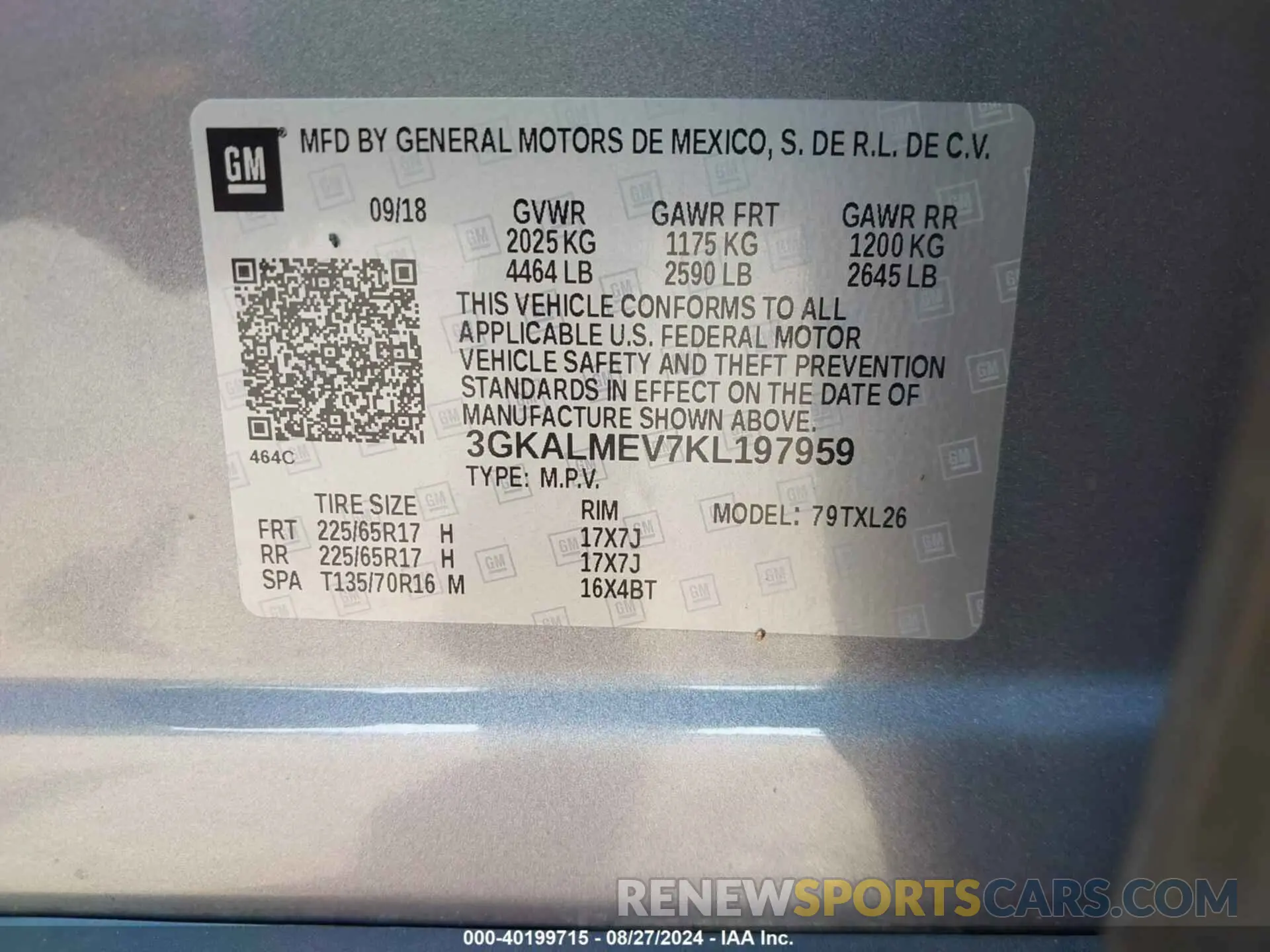 9 Photograph of a damaged car 3GKALMEV7KL197959 GMC TERRAIN 2019