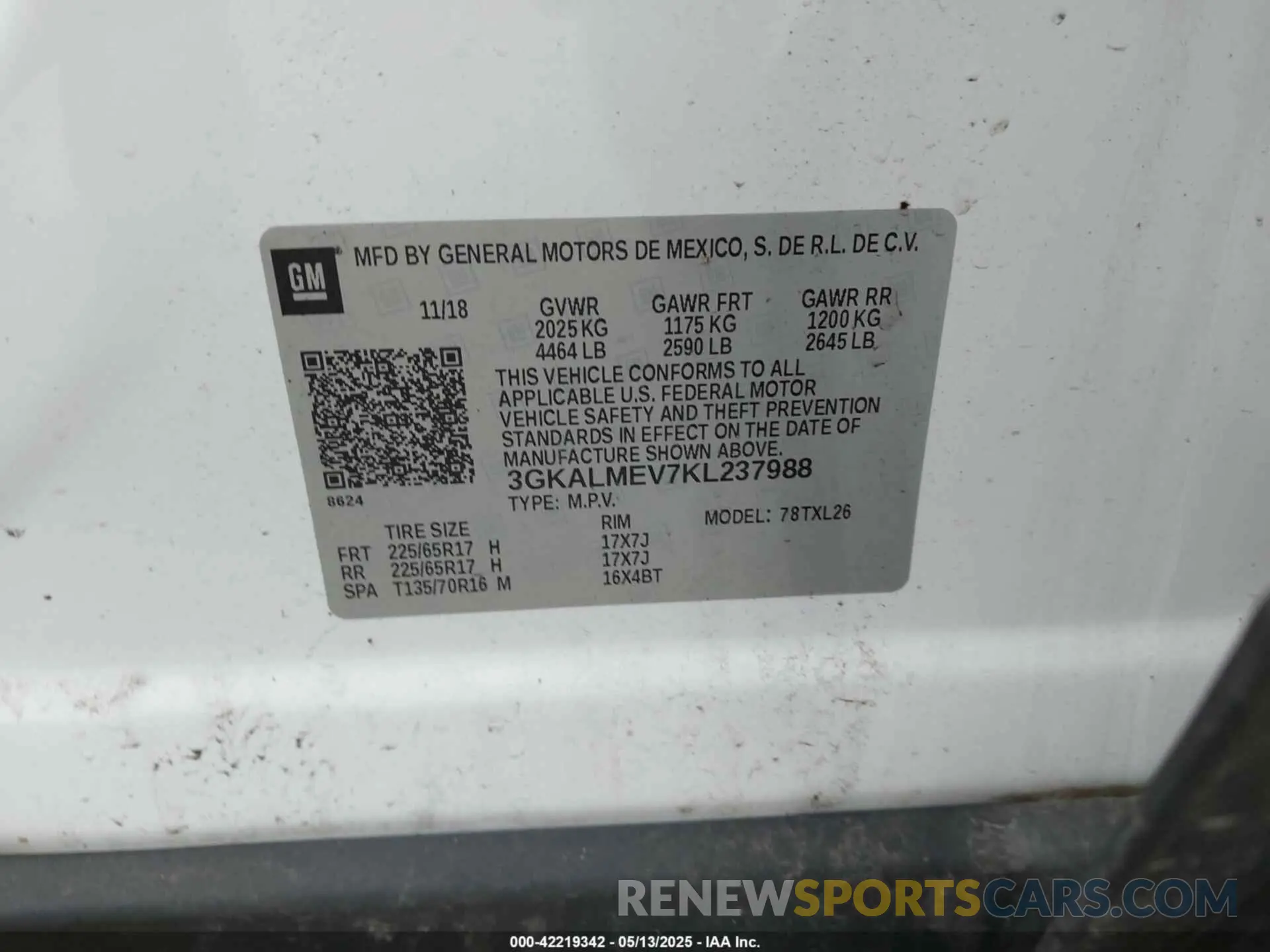 9 Photograph of a damaged car 3GKALMEV7KL237988 GMC TERRAIN 2019