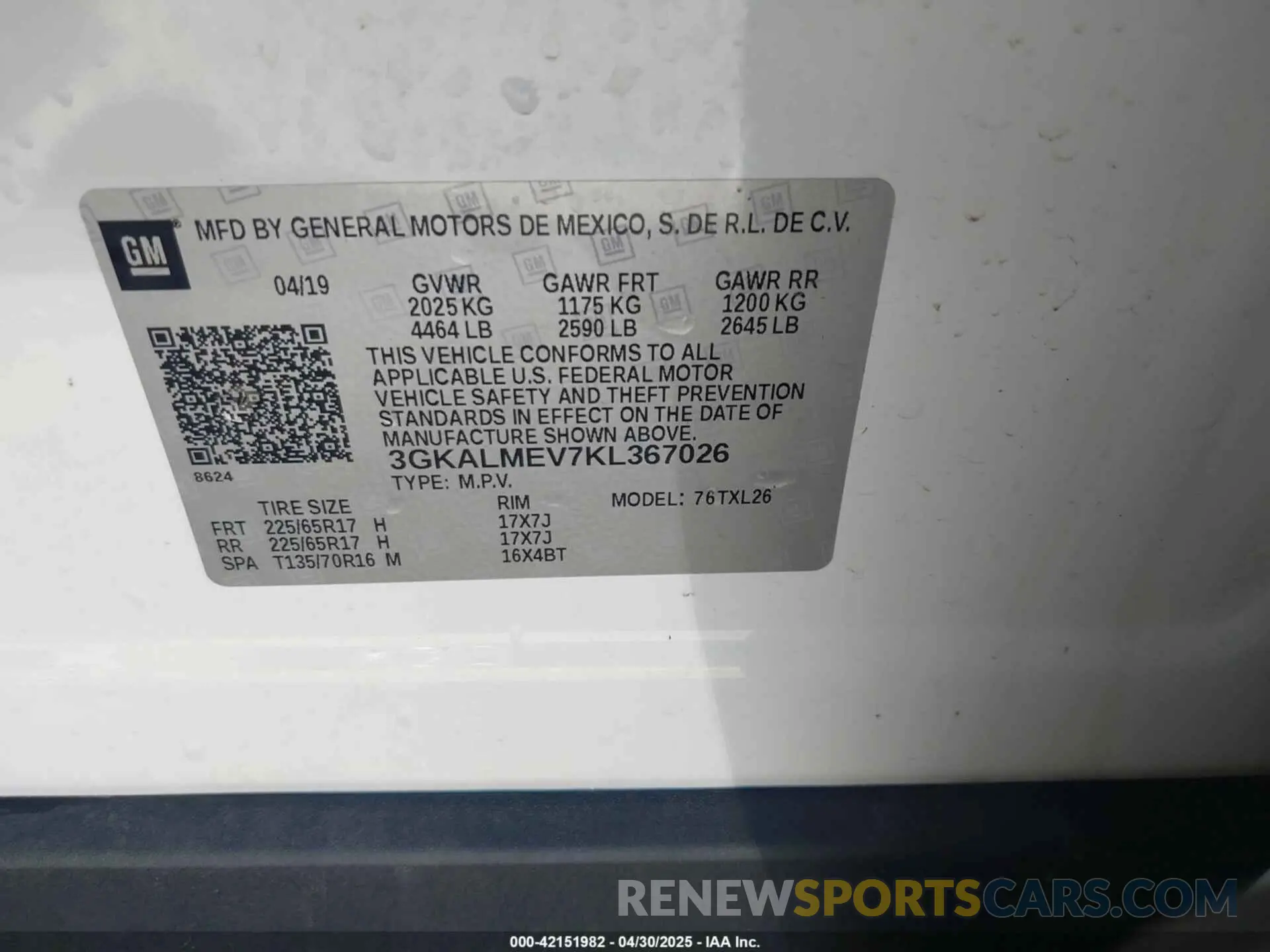 9 Photograph of a damaged car 3GKALMEV7KL367026 GMC TERRAIN 2019