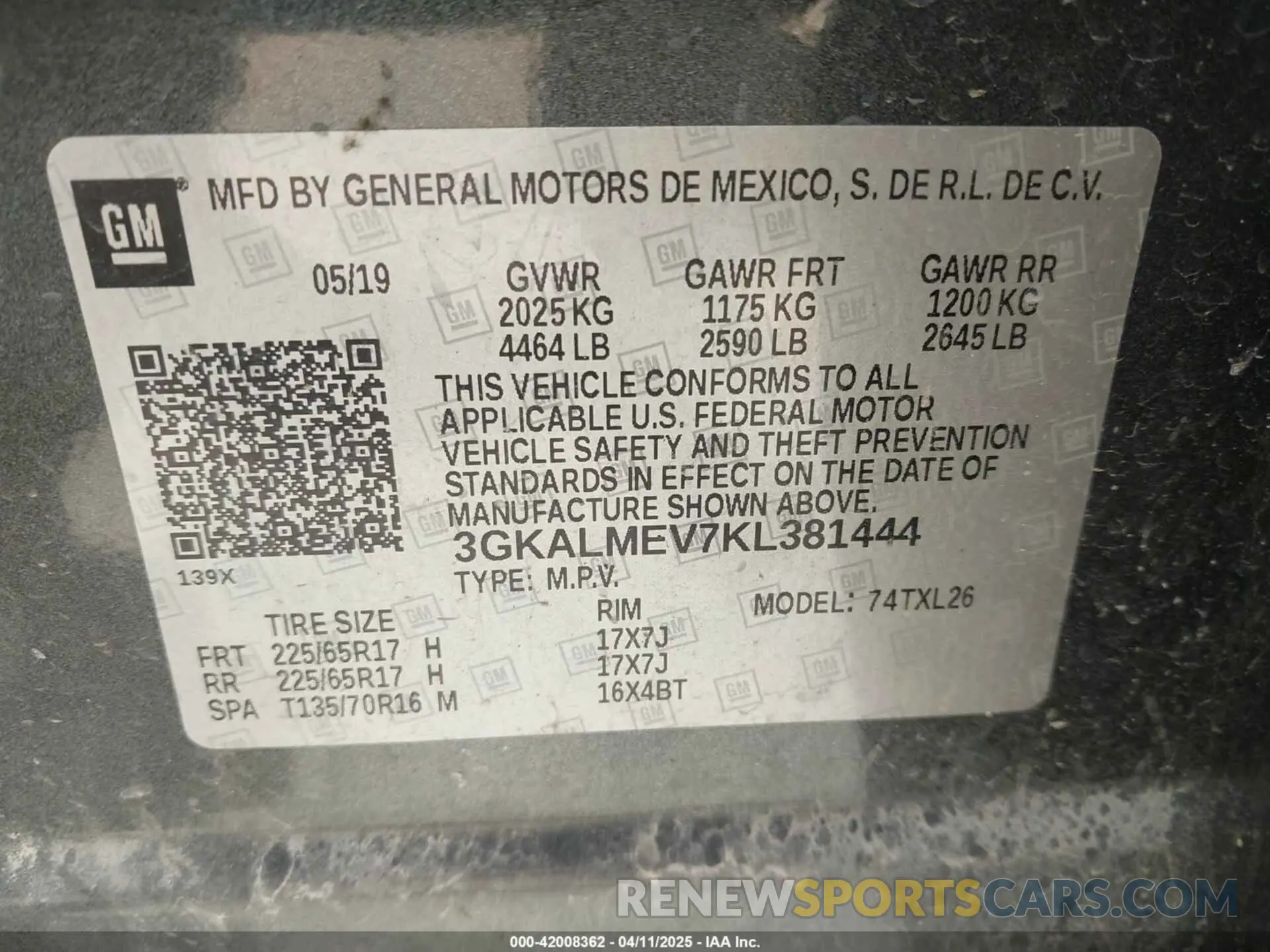 9 Photograph of a damaged car 3GKALMEV7KL381444 GMC TERRAIN 2019
