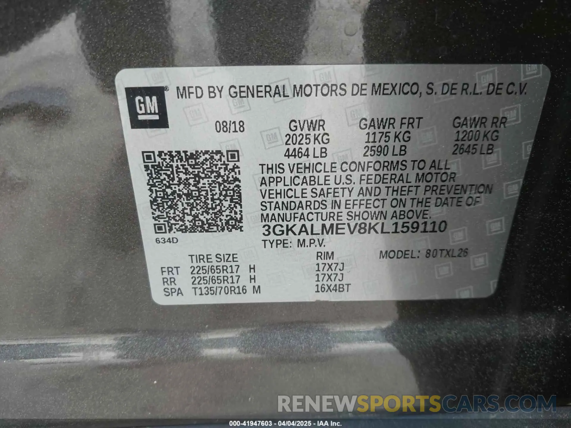9 Photograph of a damaged car 3GKALMEV8KL159110 GMC TERRAIN 2019