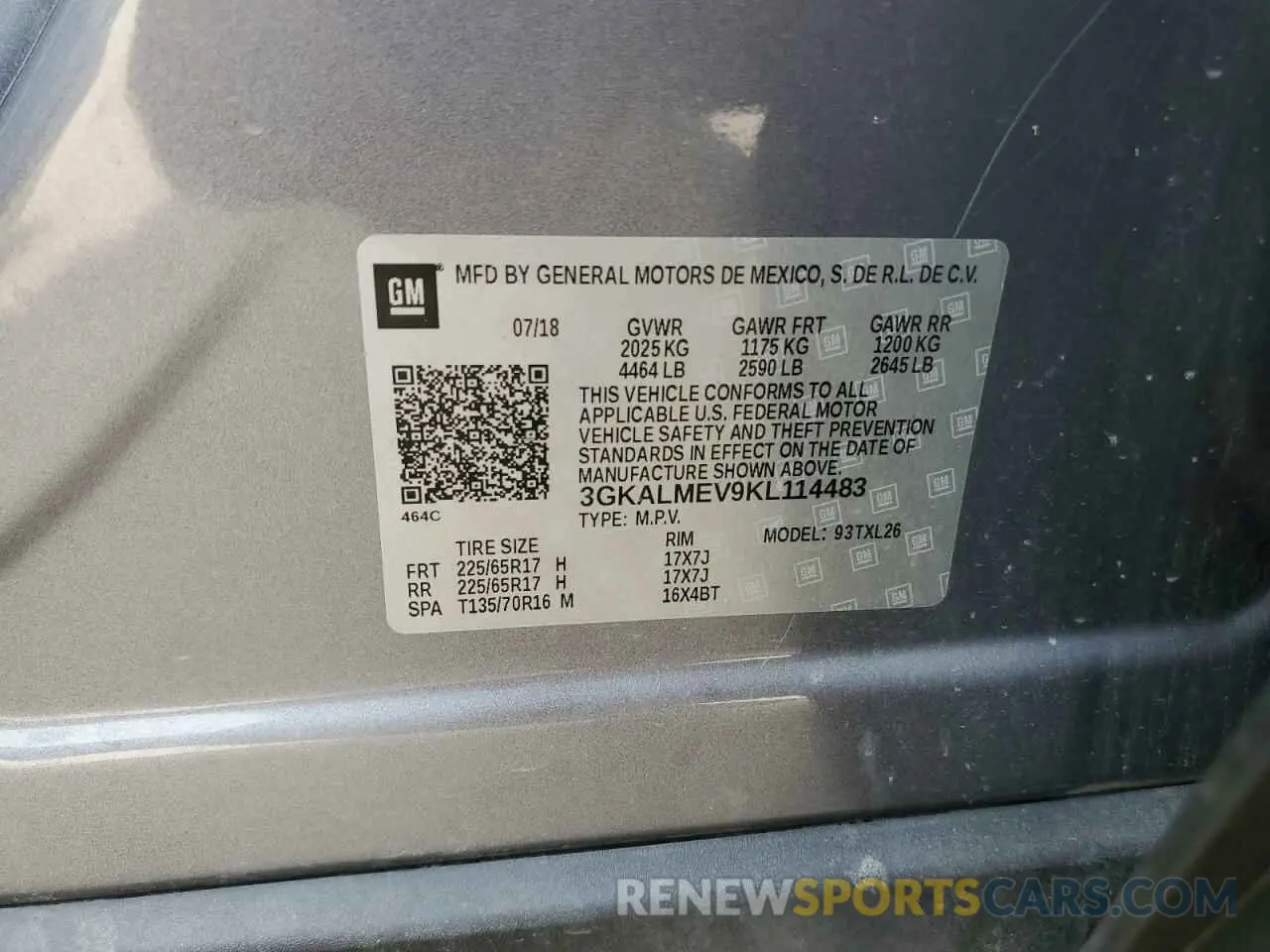 13 Photograph of a damaged car 3GKALMEV9KL114483 GMC TERRAIN 2019