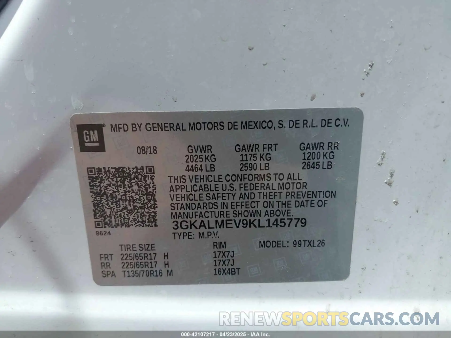 9 Photograph of a damaged car 3GKALMEV9KL145779 GMC TERRAIN 2019