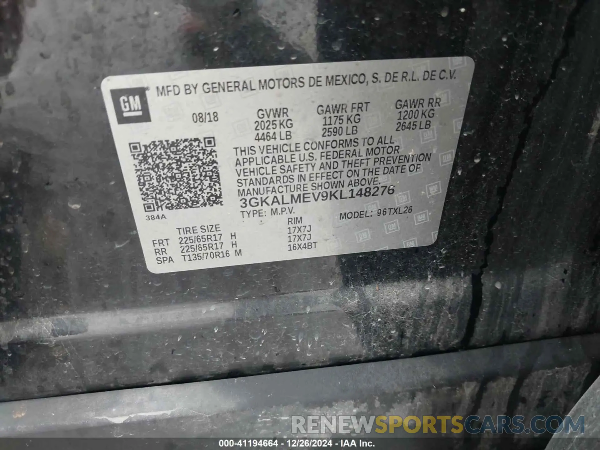 9 Photograph of a damaged car 3GKALMEV9KL148276 GMC TERRAIN 2019