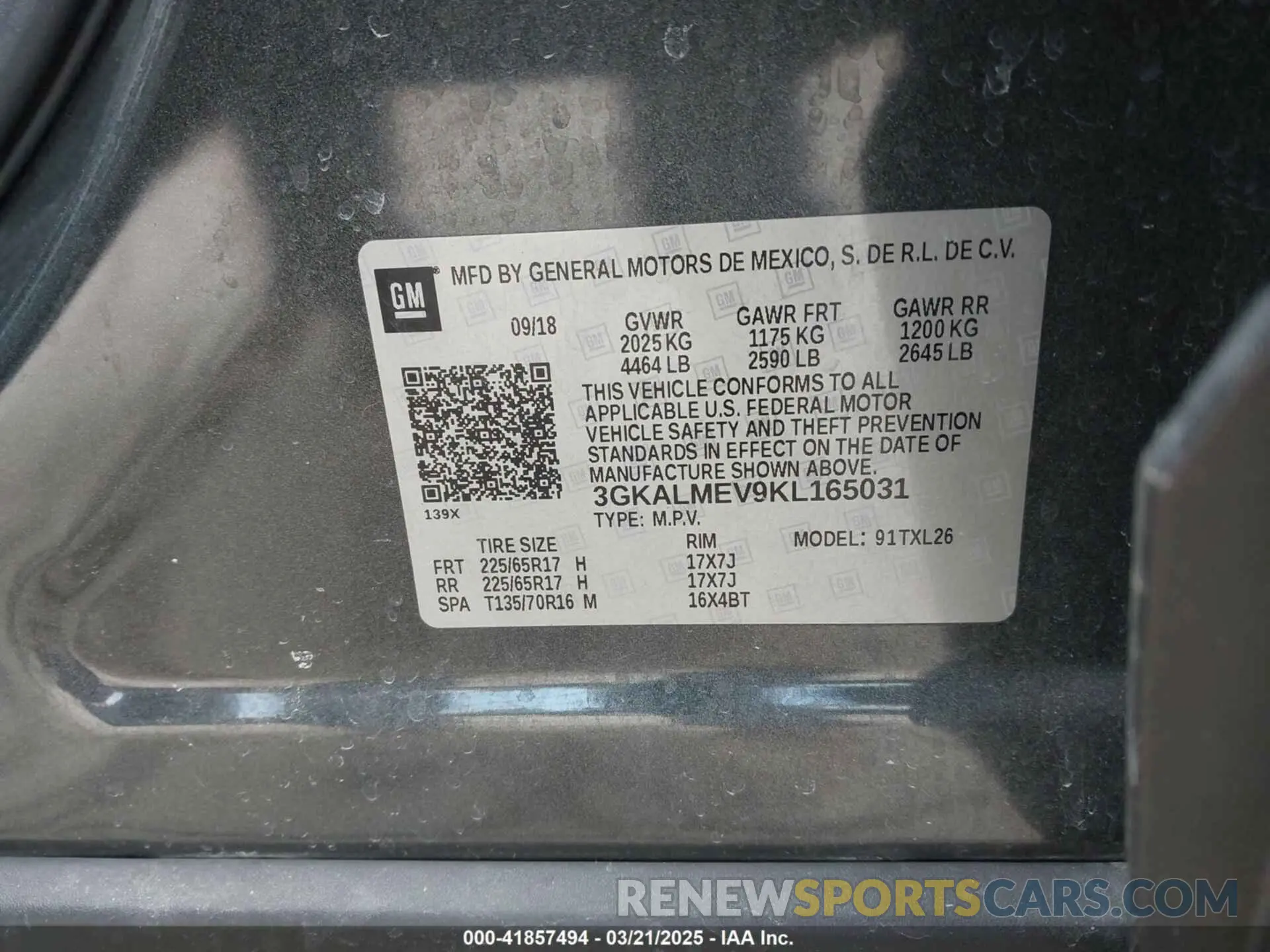9 Photograph of a damaged car 3GKALMEV9KL165031 GMC TERRAIN 2019
