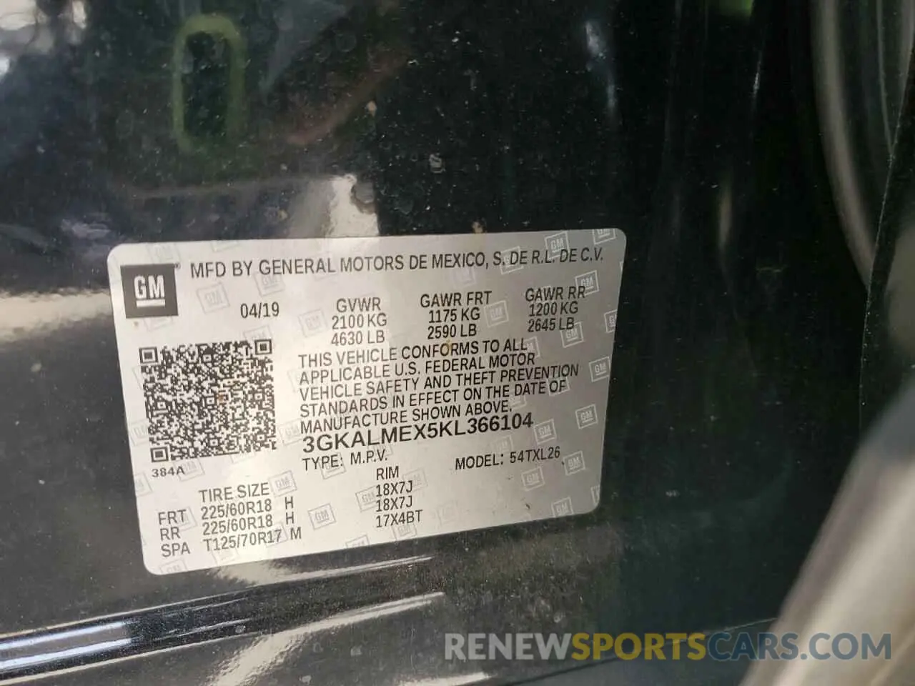 12 Photograph of a damaged car 3GKALMEX5KL366104 GMC TERRAIN 2019