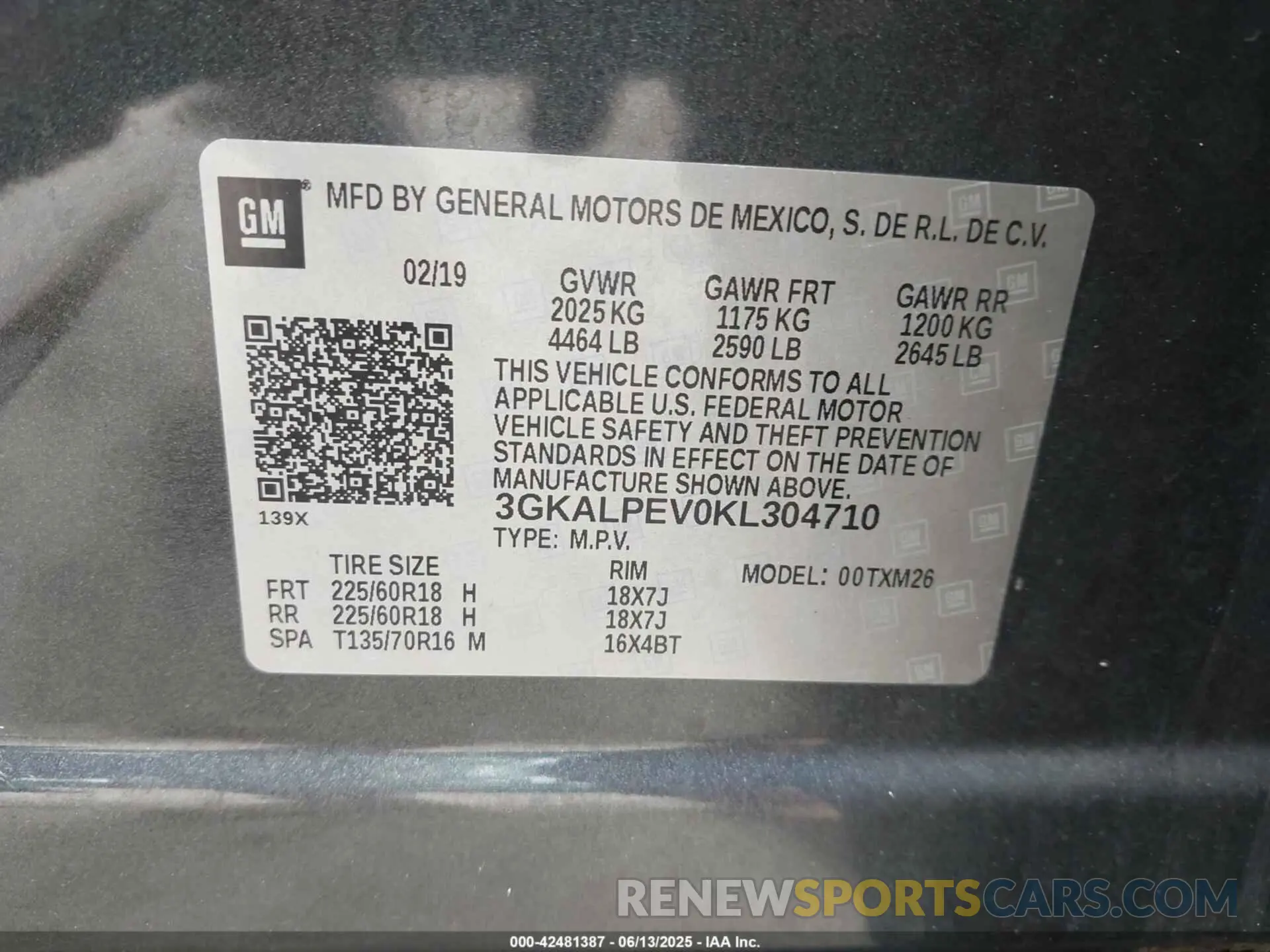 9 Photograph of a damaged car 3GKALPEV0KL304710 GMC TERRAIN 2019