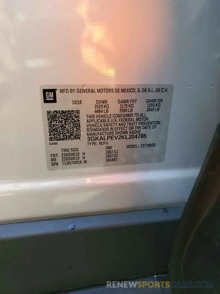 13 Photograph of a damaged car 3GKALPEV2KL204785 GMC TERRAIN 2019