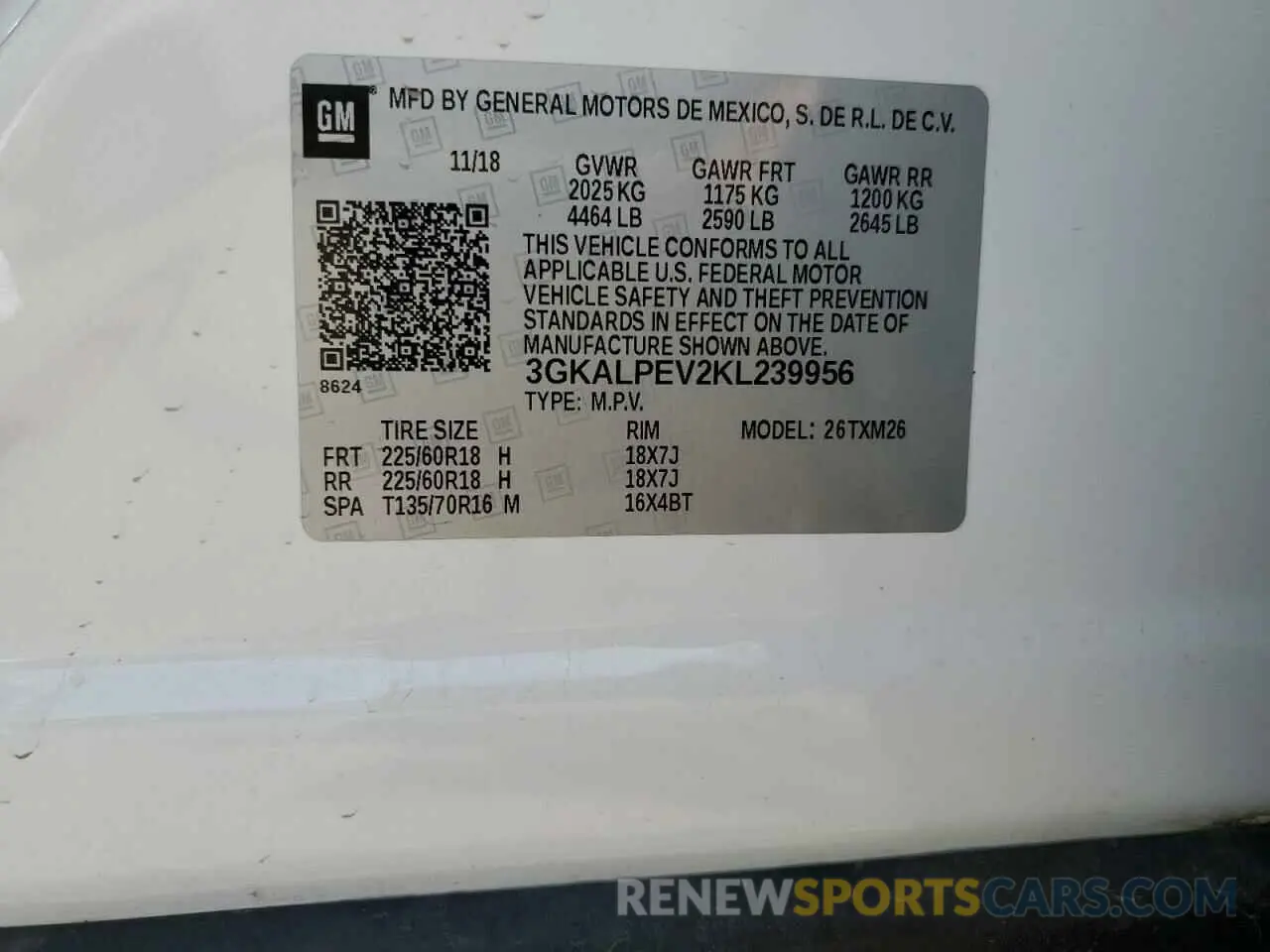12 Photograph of a damaged car 3GKALPEV2KL239956 GMC TERRAIN 2019