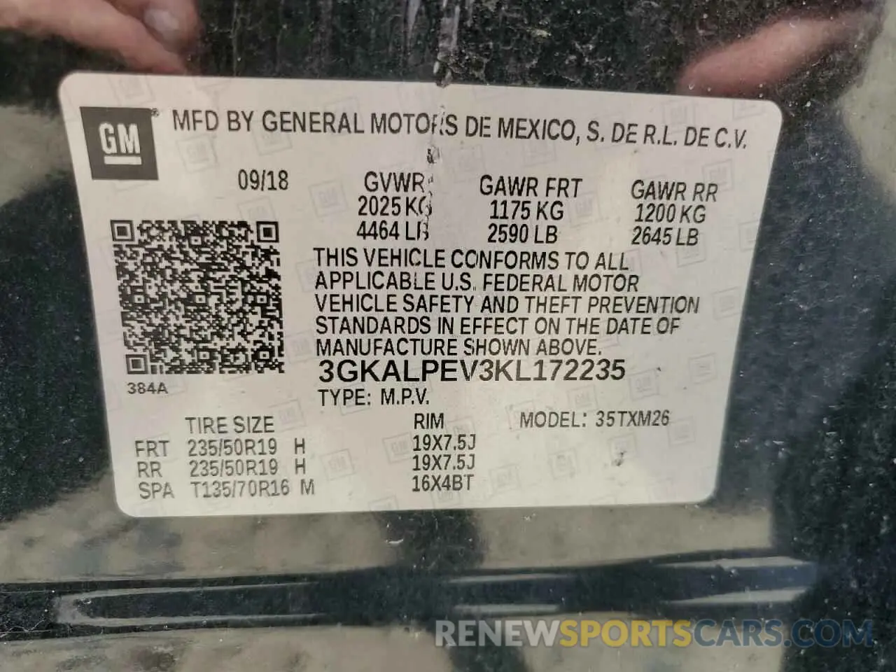 14 Photograph of a damaged car 3GKALPEV3KL172235 GMC TERRAIN 2019
