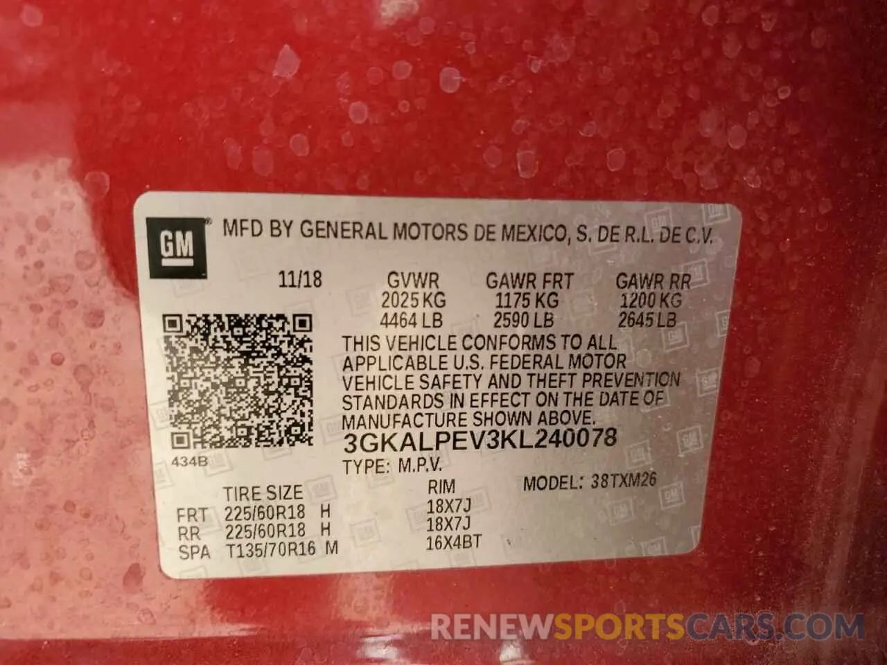 13 Photograph of a damaged car 3GKALPEV3KL240078 GMC TERRAIN 2019