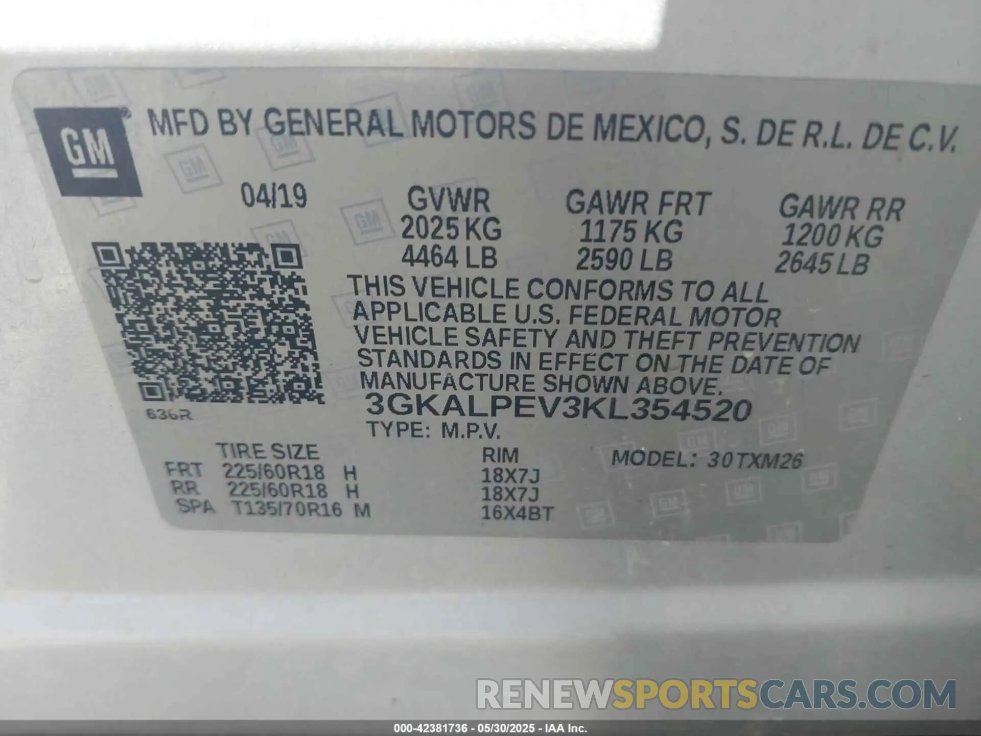 9 Photograph of a damaged car 3GKALPEV3KL354520 GMC TERRAIN 2019