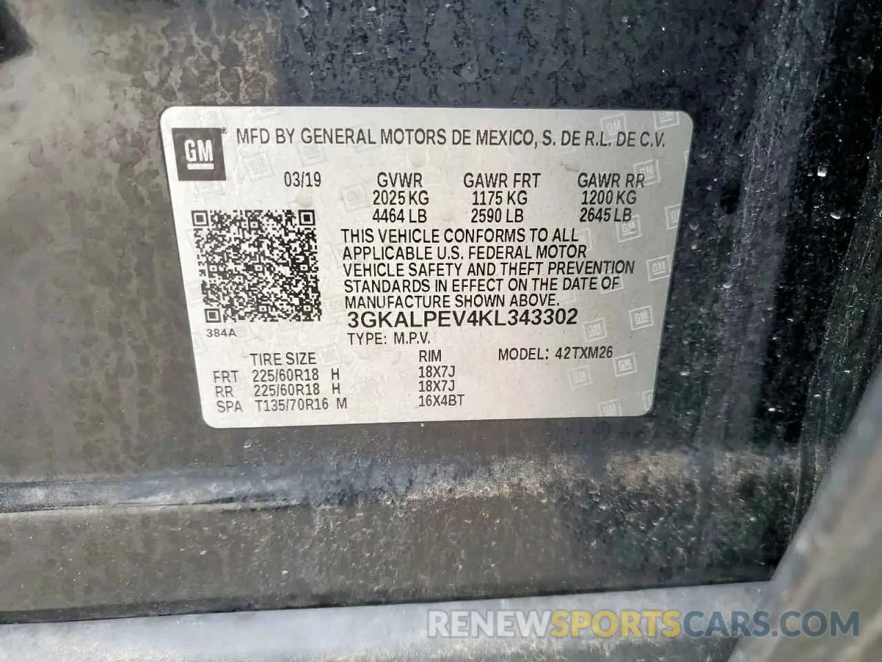 13 Photograph of a damaged car 3GKALPEV4KL343302 GMC TERRAIN 2019