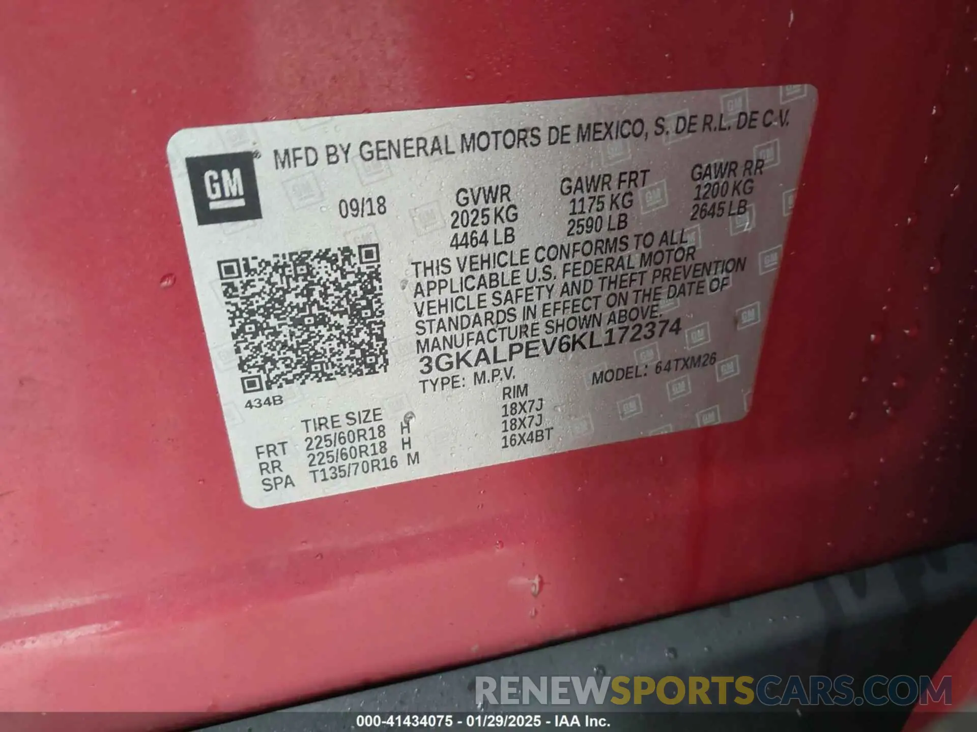 9 Photograph of a damaged car 3GKALPEV6KL172374 GMC TERRAIN 2019